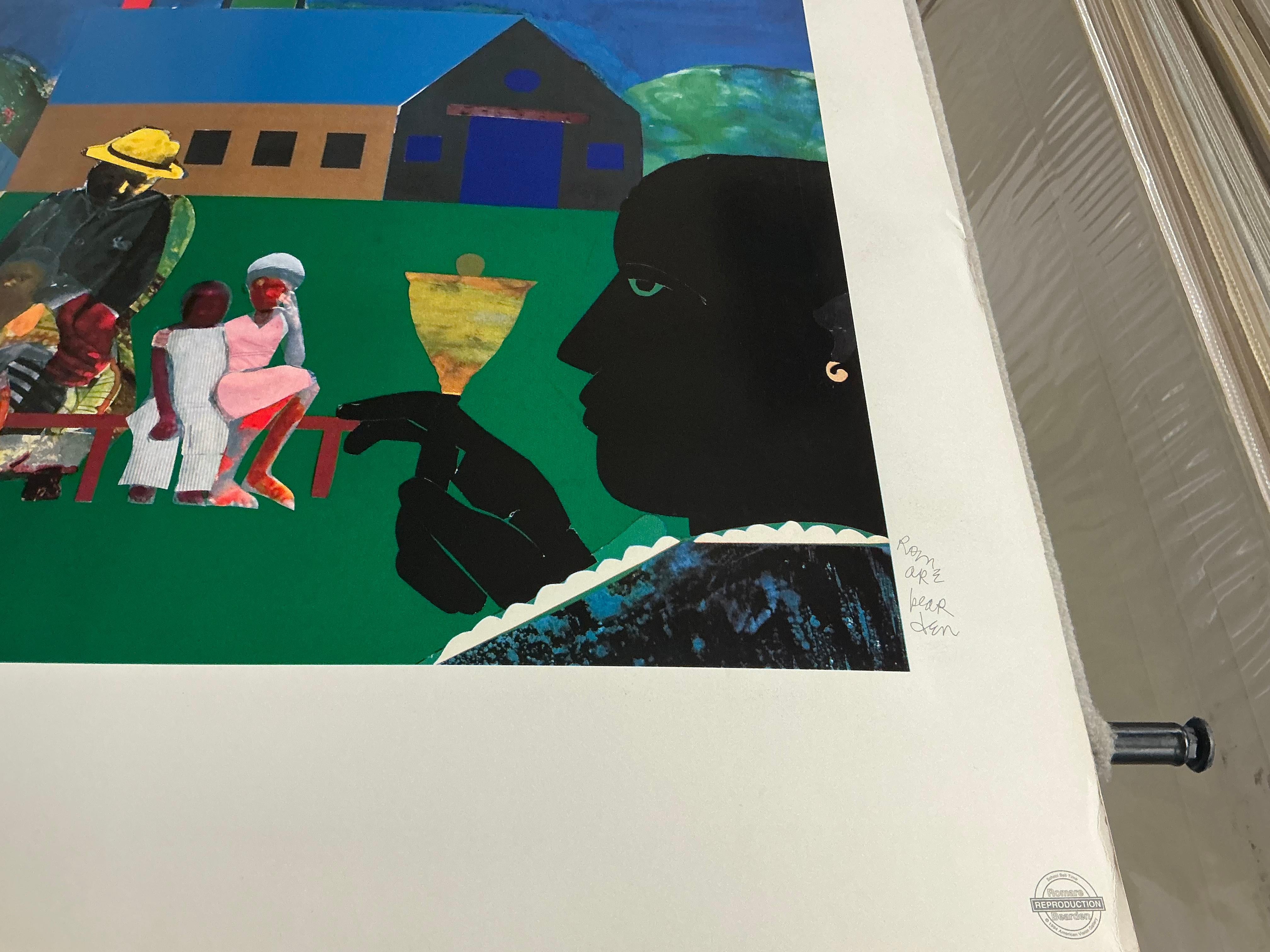 Serigrafia di Bearden 'Ora della campanella' Afroamericana in vendita 11