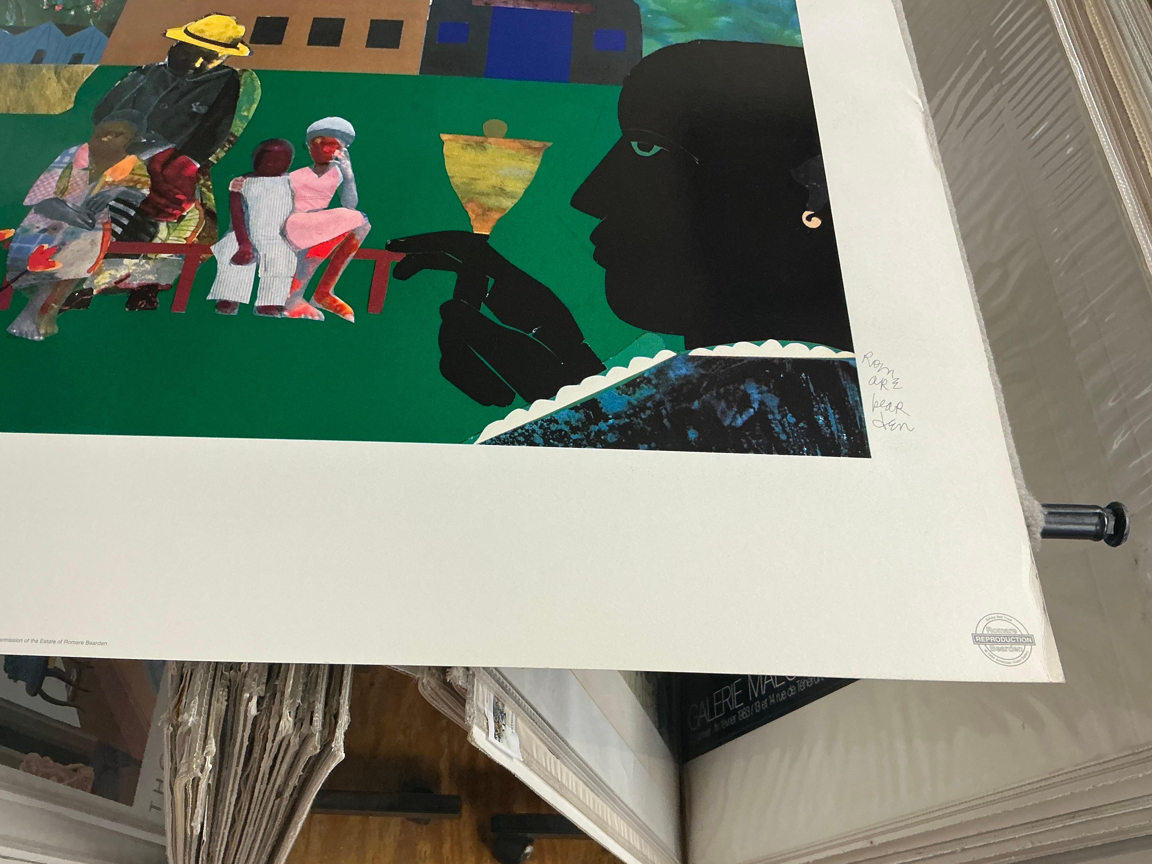 Serigrafia di Bearden 'Ora della campanella' Afroamericana in vendita 12