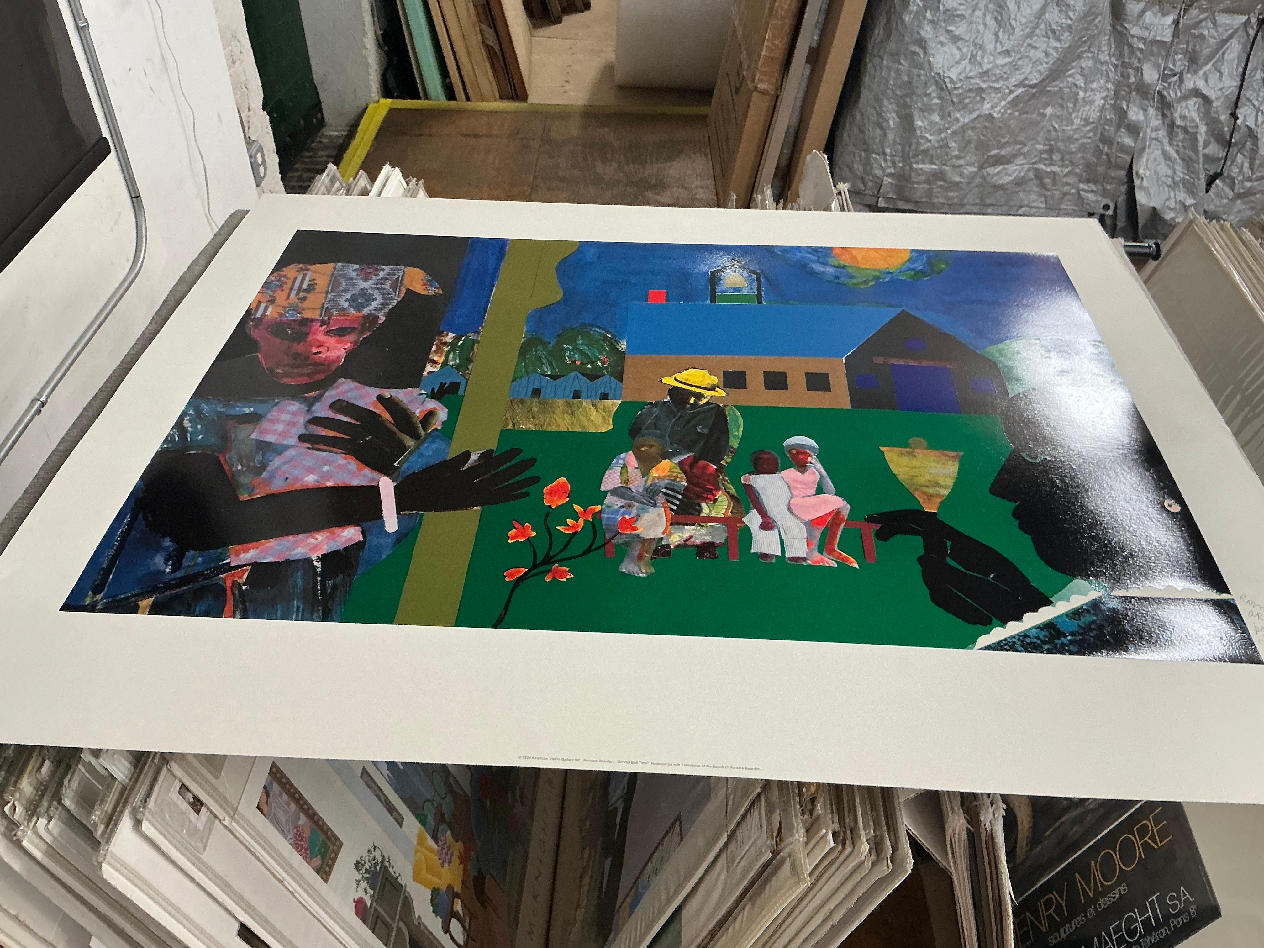 Serigrafia di Bearden 'Ora della campanella' Afroamericana in vendita 13