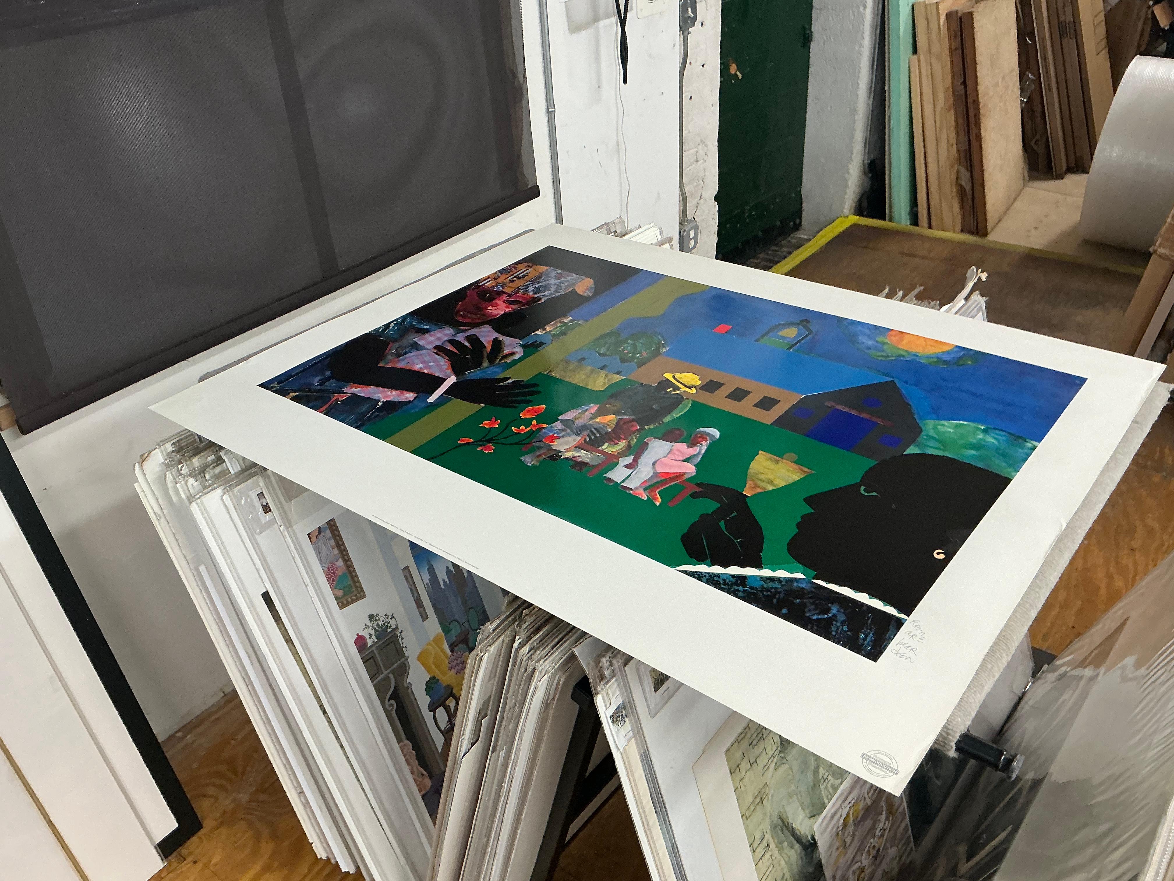 Questa riproduzione di School Bell Time di Romare Bearden è stata ufficialmente approvata e numerata dalla Bearden Foundation, con il sigillo della fondazione stampato nel margine inferiore destro.

Come artista e scrittore afroamericano di spicco,