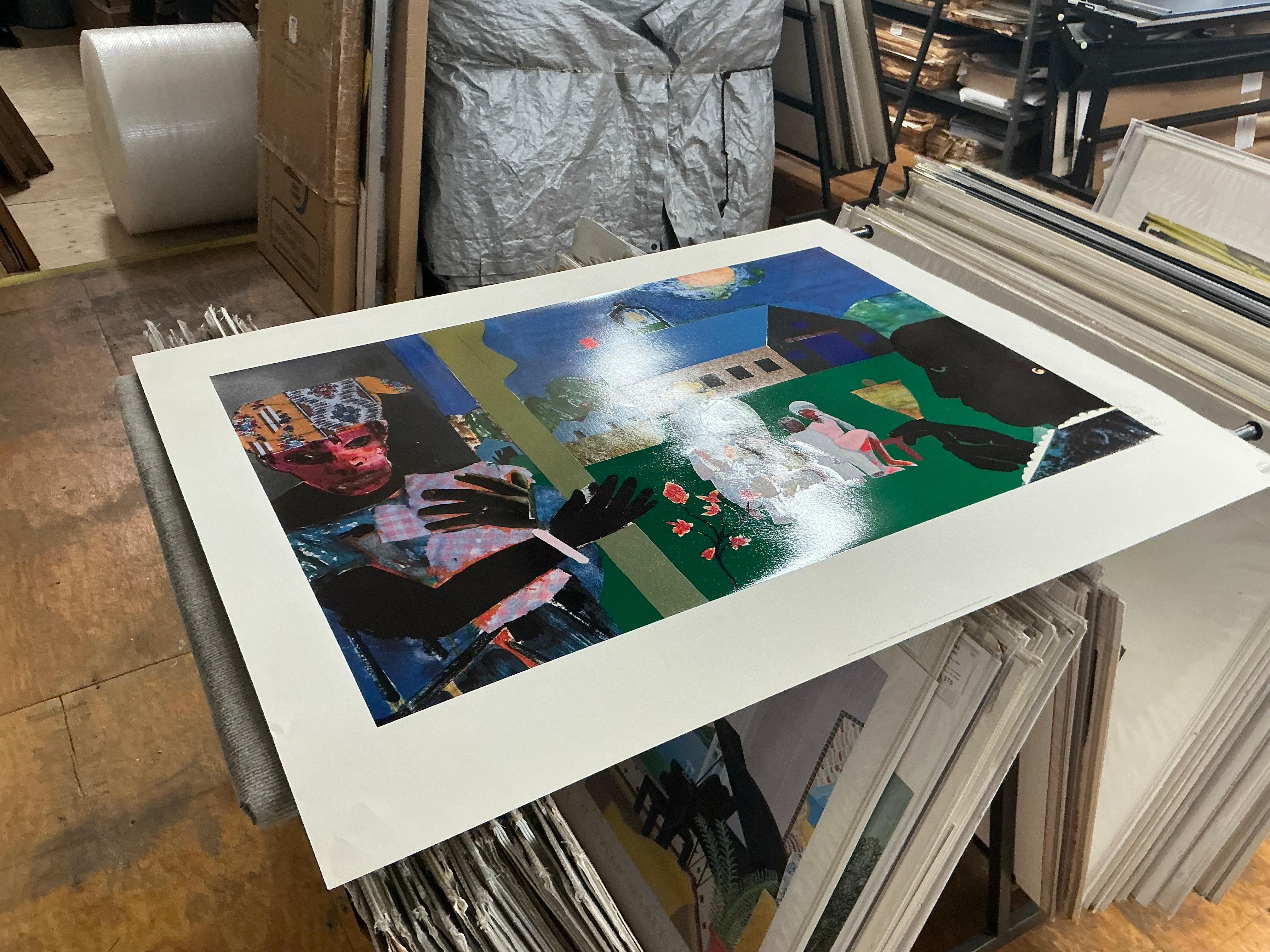 Serigrafia di Bearden 'Ora della campanella' Afroamericana in vendita 1