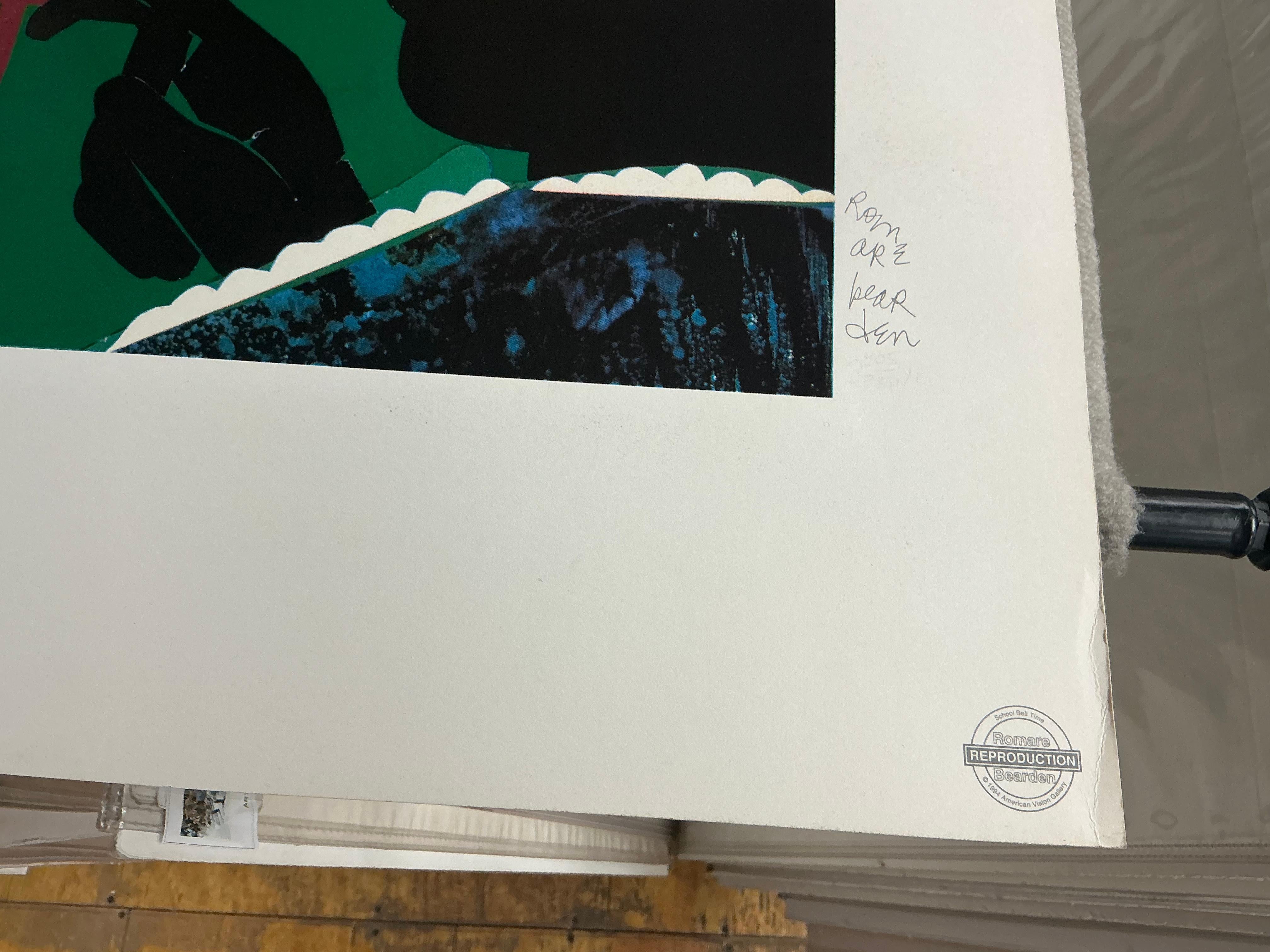 Serigrafia di Bearden 'Ora della campanella' Afroamericana in vendita 3