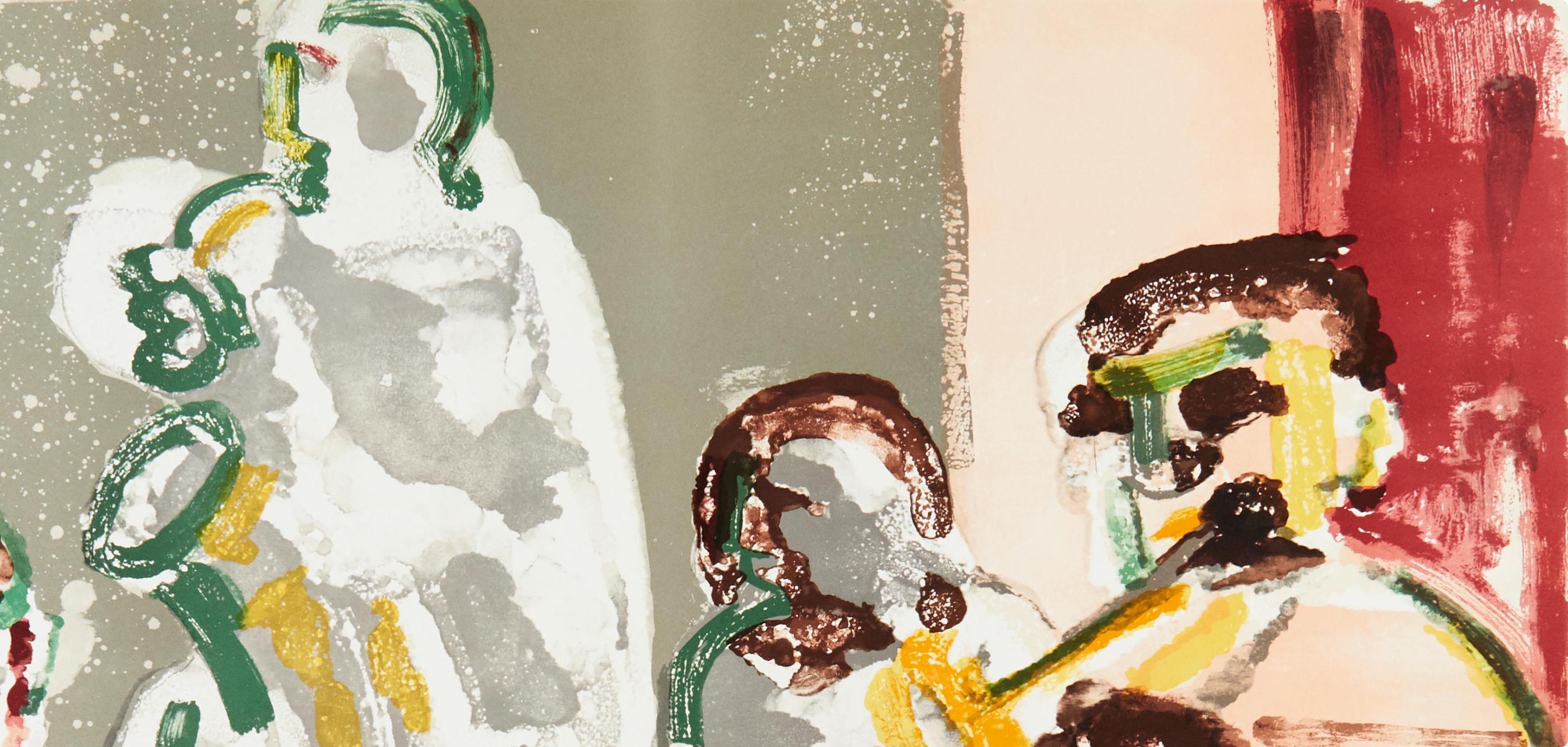 Sermón del Tenor (Gelburd/Rosenberg 70-77), Serie Jazz - Landscape Print Beige de Romare Bearden