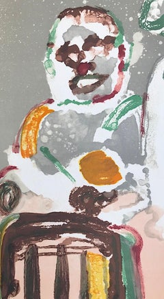 TENOR SERMON Signed Lithograph, Abstract Jazz Portrait, African American Culture