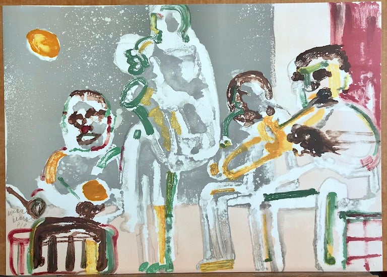Romare Bearden Tenor Sermon Signed Lithograph Abstract Jazz