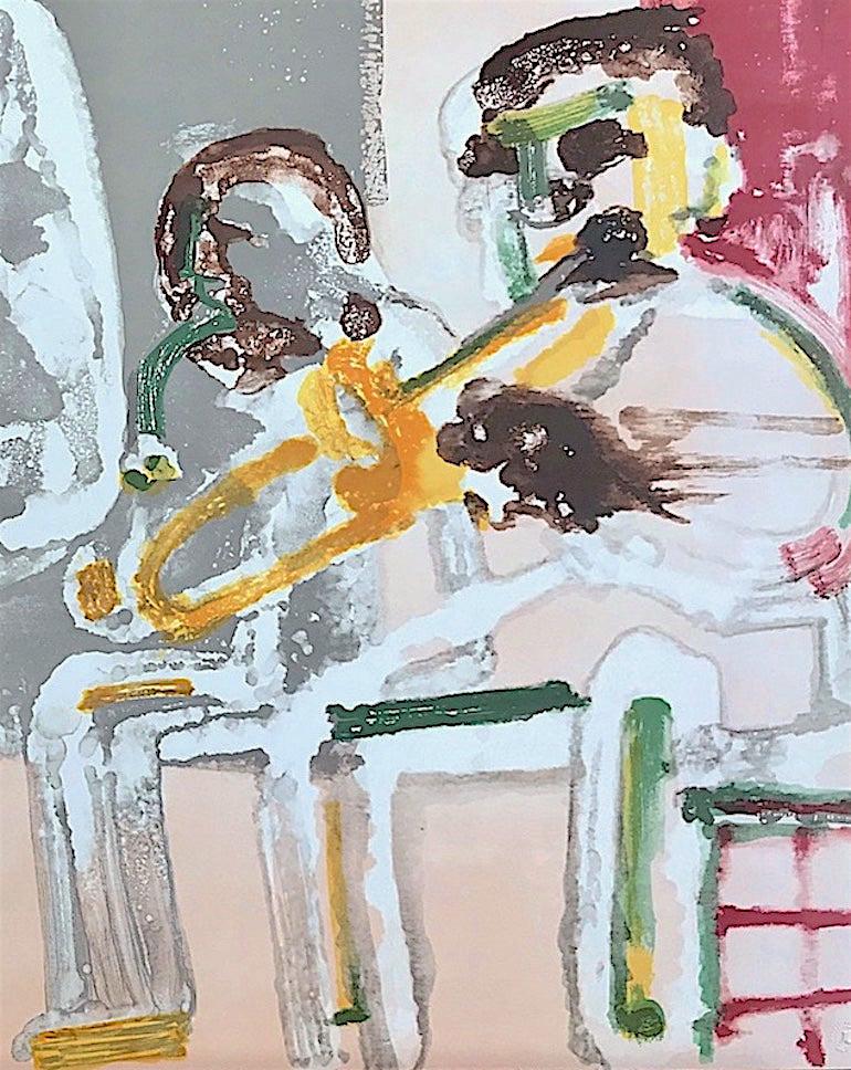 TENOR SERMON es una litografía en color de edición limitada del célebre artista afroamericano Romare Bearden (2 de septiembre de 1911 - 12 de marzo de 1988), impresa en papel de impresión de archivo, 100% libre de ácido, en una edición de 175