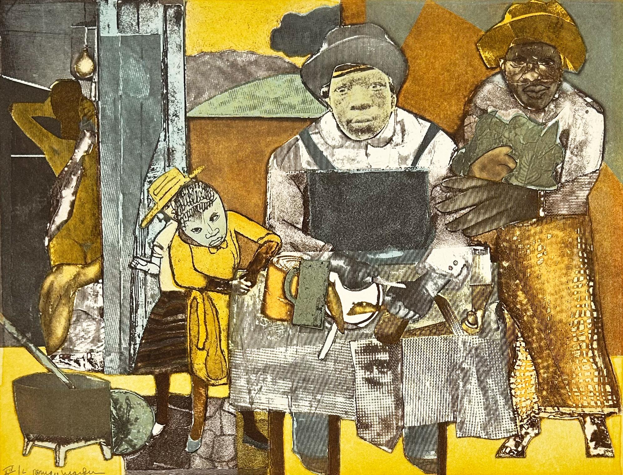 Romare Bearden Abstract Print - The Family
