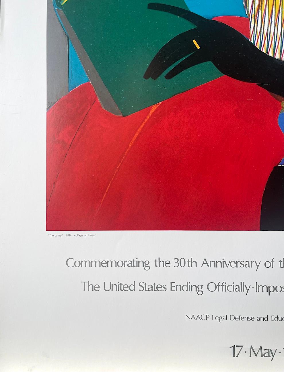 THE LAMP Poster d'epoca del 1984, prima stampa originale, diritti civili, giustizia - Print Contemporaneo di Romare Bearden