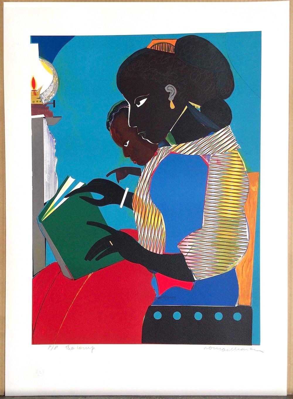 THE LAMP Signed Lithograph Black Mother and Child Reading Brown vs. Board of Ed. For Sale 3