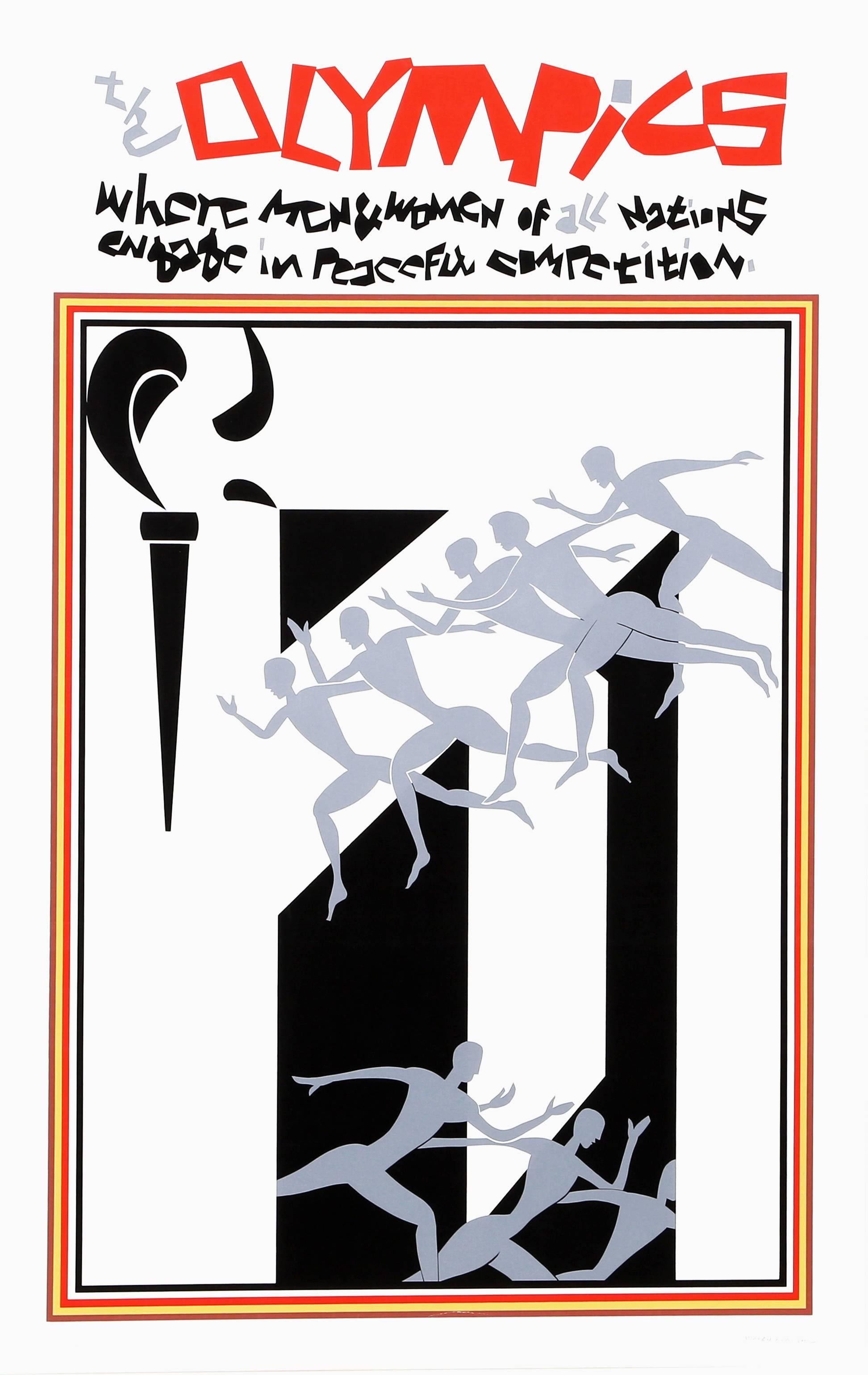 Artiste : Romare Bearden, américain (1911 - 1988)
Titre : Les Olympiades
Année : 1976
Support : Sérigraphie sur BFK Rives, signée et numérotée au crayon
Edition : 200
Format du papier : 40 x 25 pouces (101,6 x 63,5 cm)

Éditeur : Kennedy Graphics,
