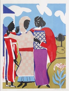 Vintage Three Women (Easter Sunday), Lithograph by Romare Bearden