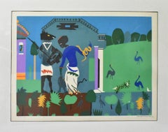 Romare Bearden Serigrafia "Circe into Swine", Firmato, HC 1/30, Odyssey Suite