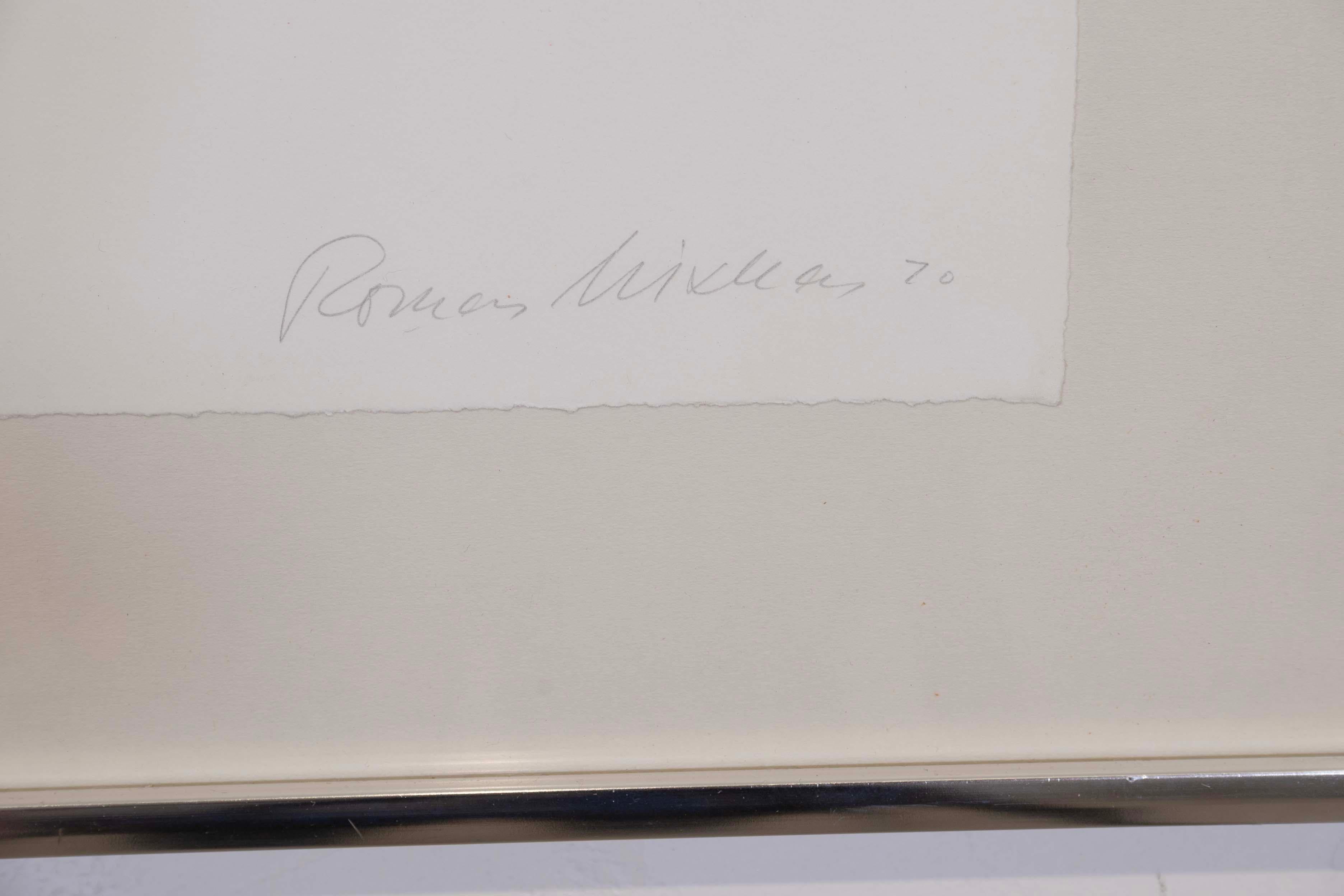 Romas Viesulas Overpass X Litografia astratta contemporanea su carta firmata 1970 2