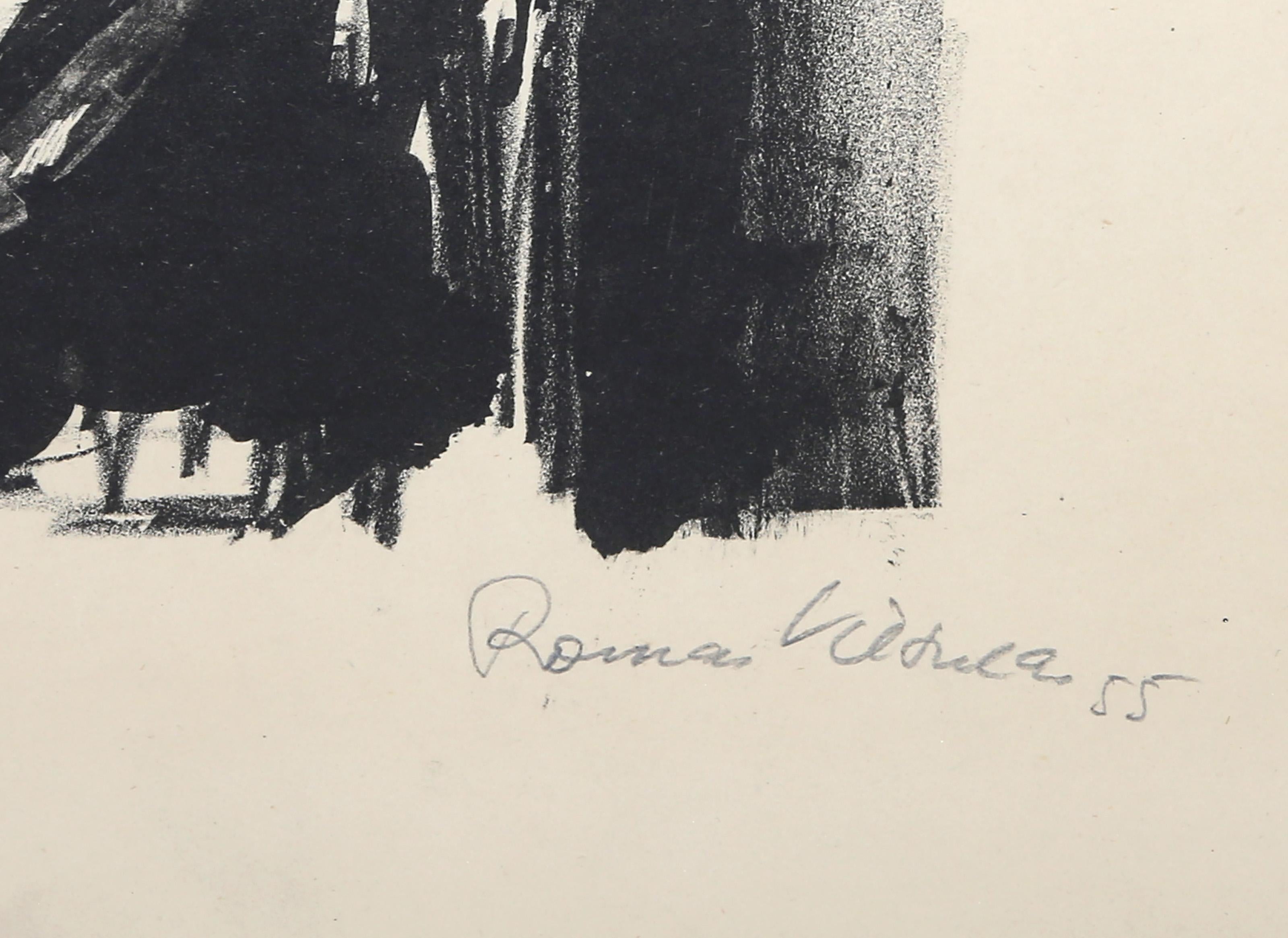 Pianta nella mia finestra, litografia moderna di Romas Viesulas in vendita 3