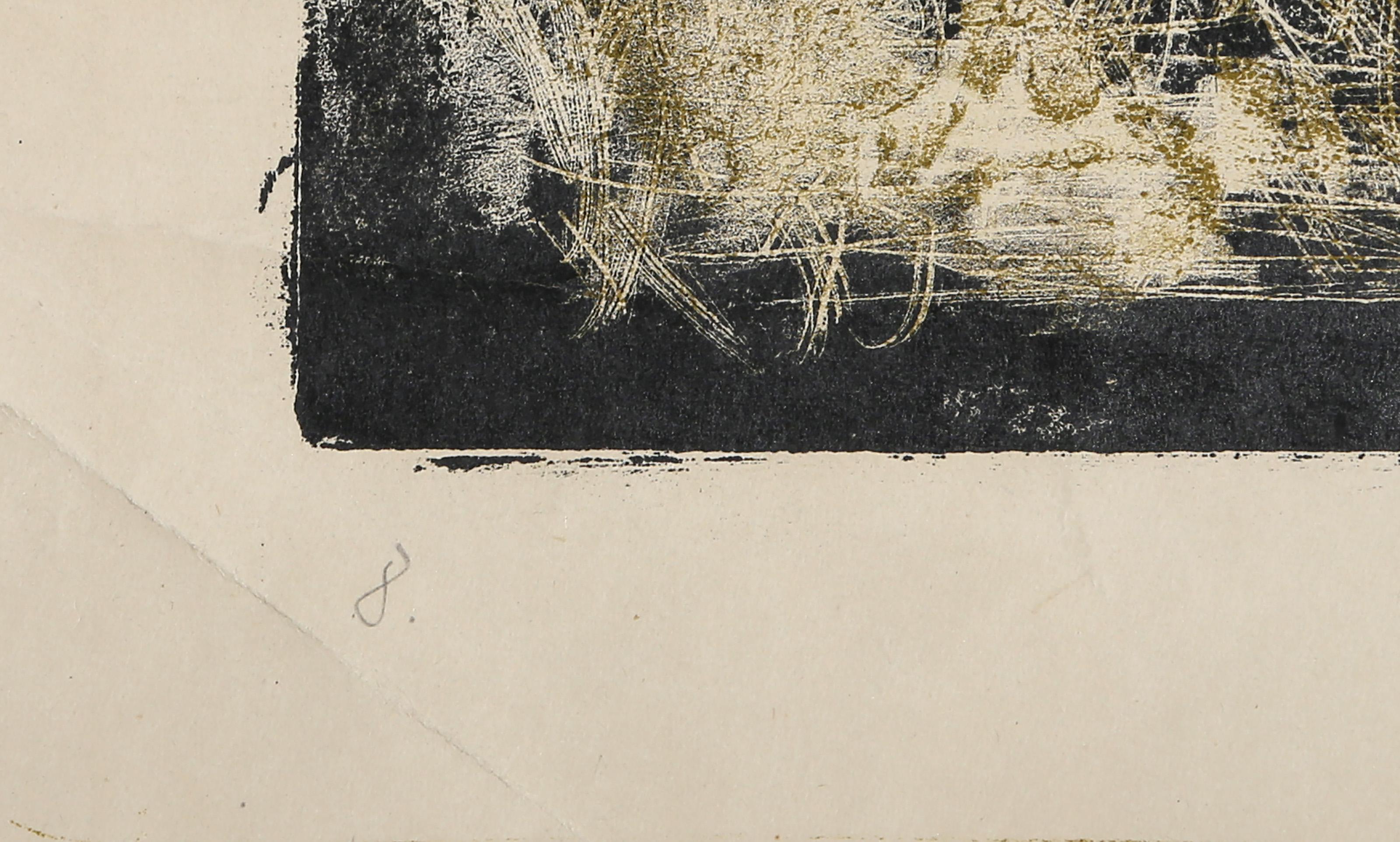 Skull, Abstract Expressionist Lithograph by Romas Viesulas For Sale 1