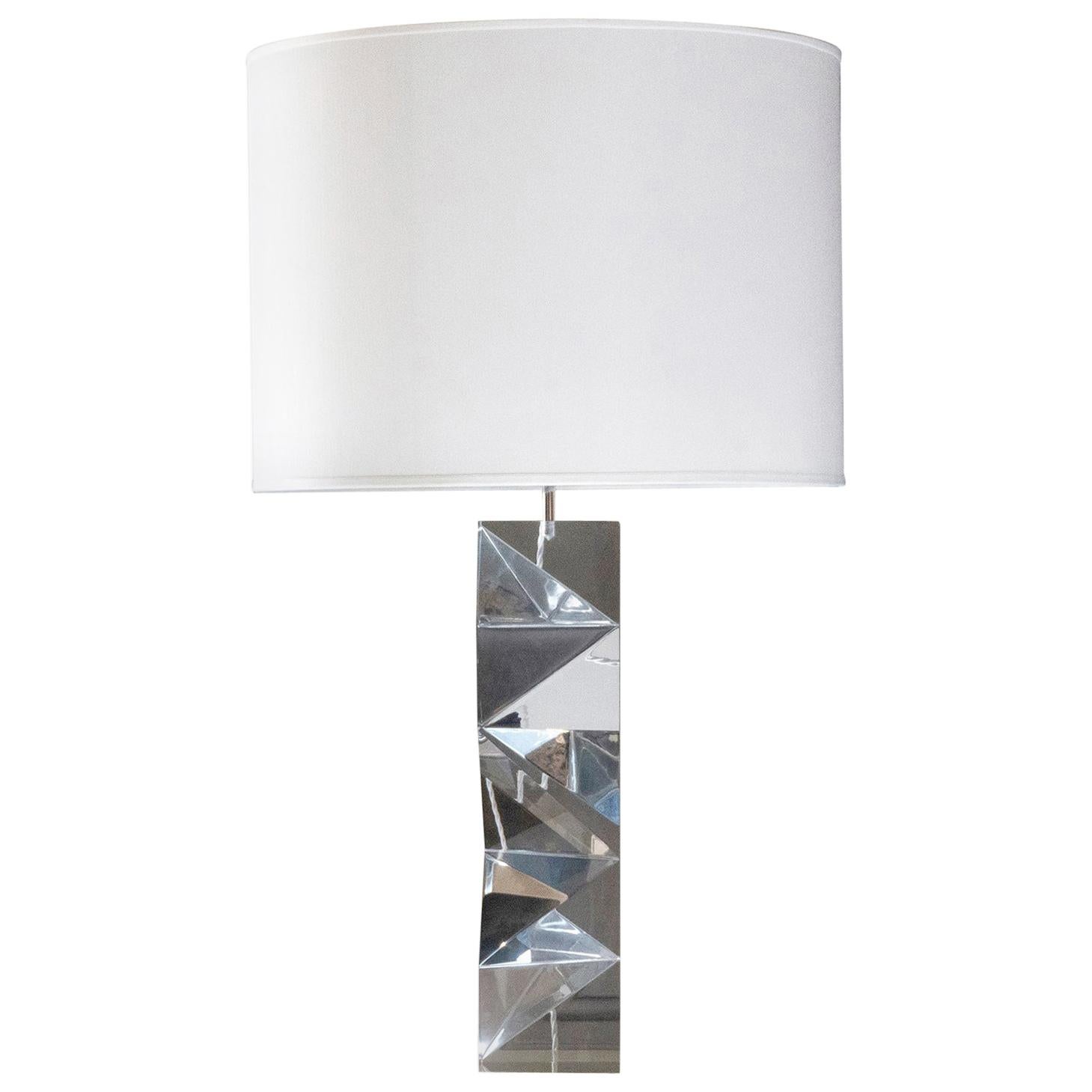 "Romboid" Clear Plexiglass Table Lamp, Flair Edition, 2021 For Sale