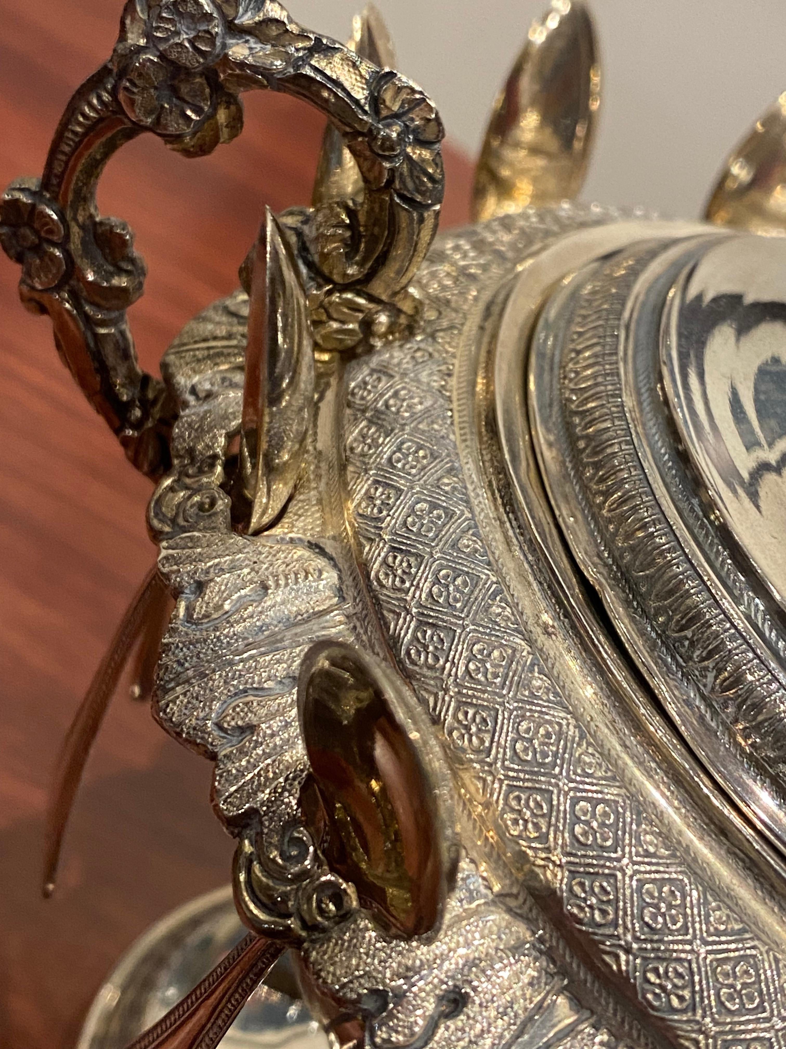 Roma, Zuccheriera d'argento del 1830 ca. con 12 cucchiaini da zucchero con 7 perle Coronet, F. Grimaldi in vendita 5