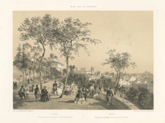 Rome City Panorama from the Pincio – Elegant Promenade Scene, 1869