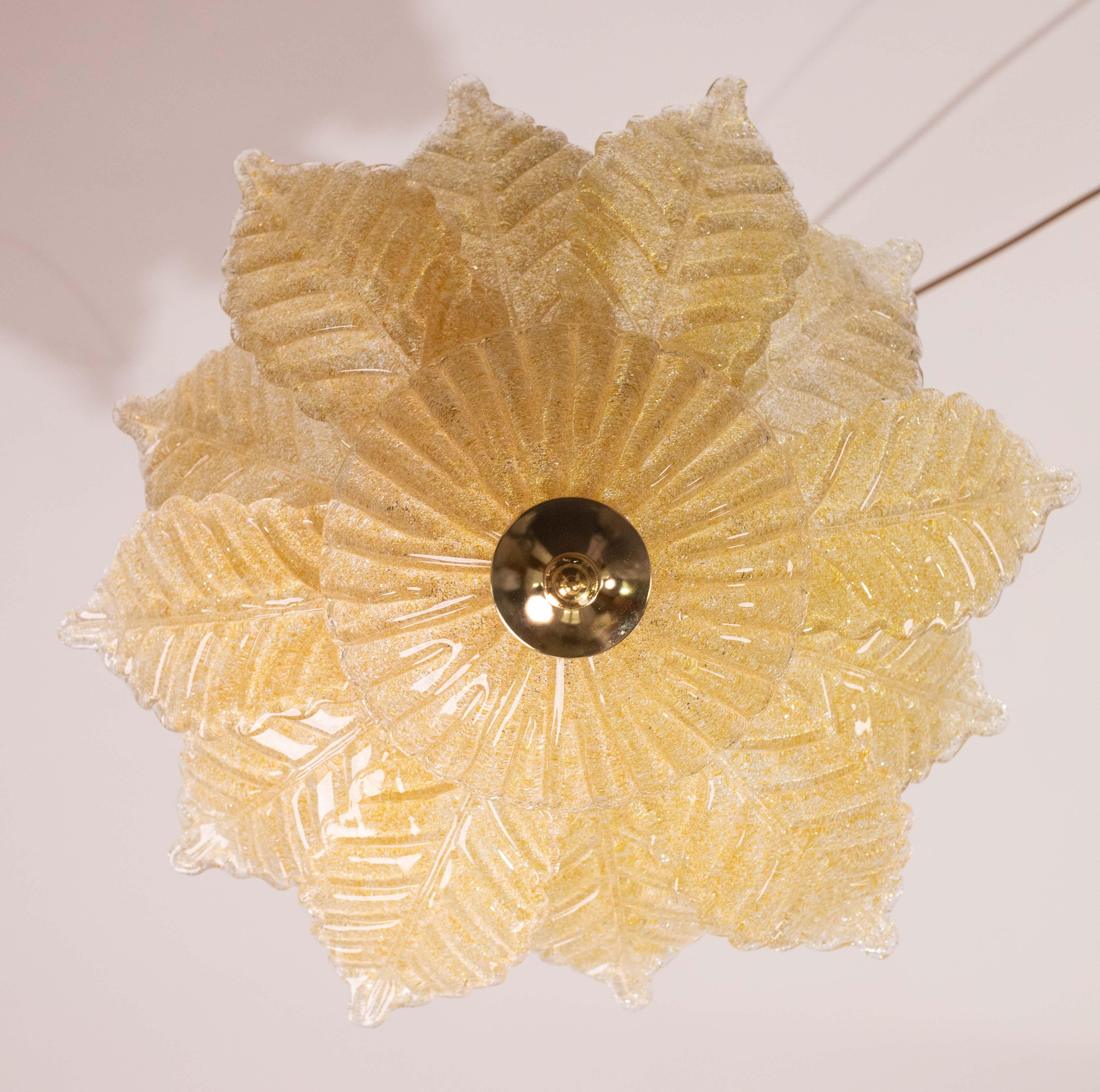 Roma, Lámpara de Techo o Empotrable de Cristal Dorado de Murano, Década de 1970 en venta 3