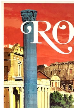 ROME - NATIONAL AIRLINES Original Vintage Airline Travel Italy Tourism Poster