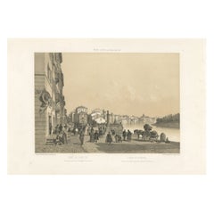 Rome on the Tiber – Lively Porto di Ripetta Scene, Benoist 1869