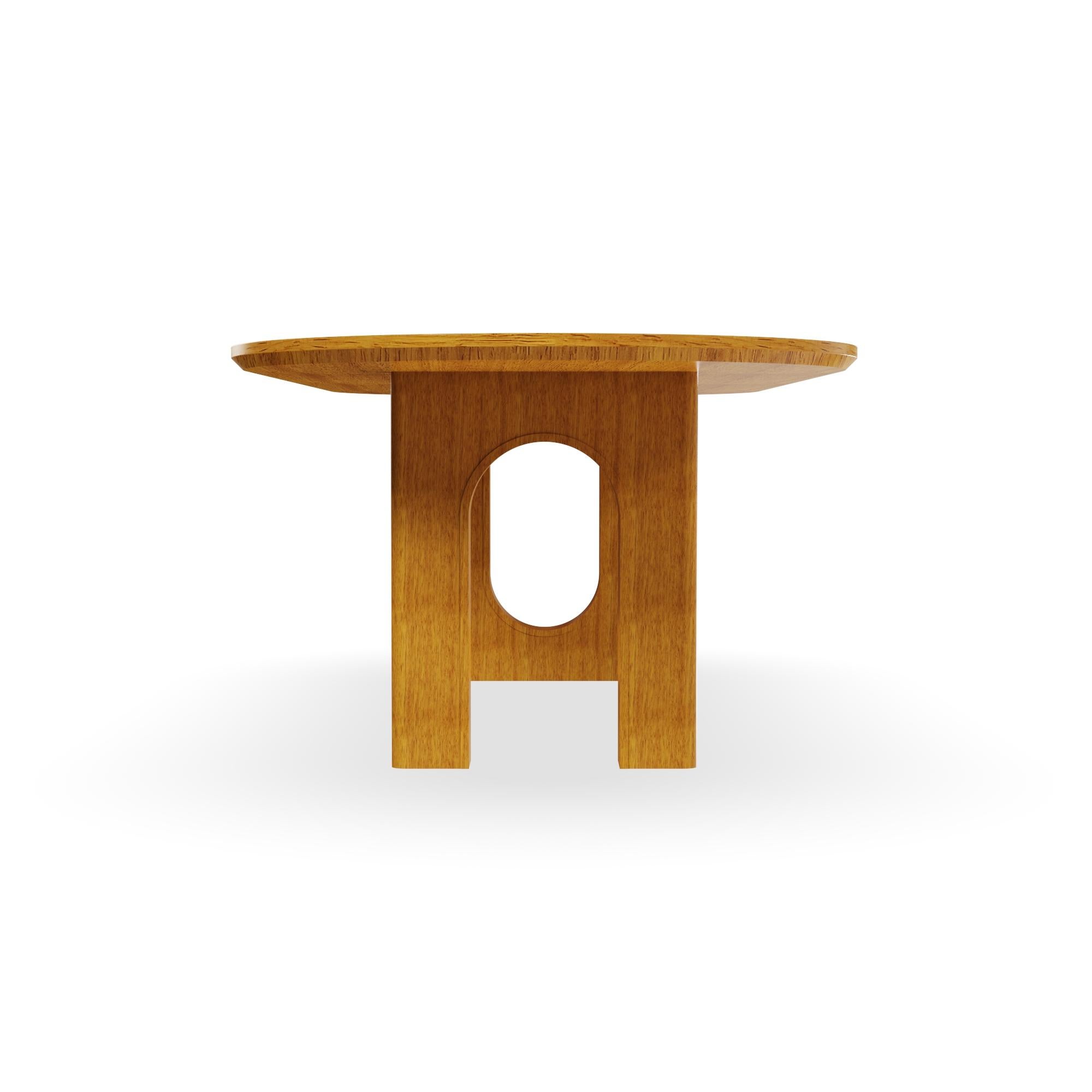 Tavolo da pranzo ovale per esterni Rome in Wood Iroko con base scultorea ad arco In condizioni Nuovo in vendita a Carvalhosa, PT