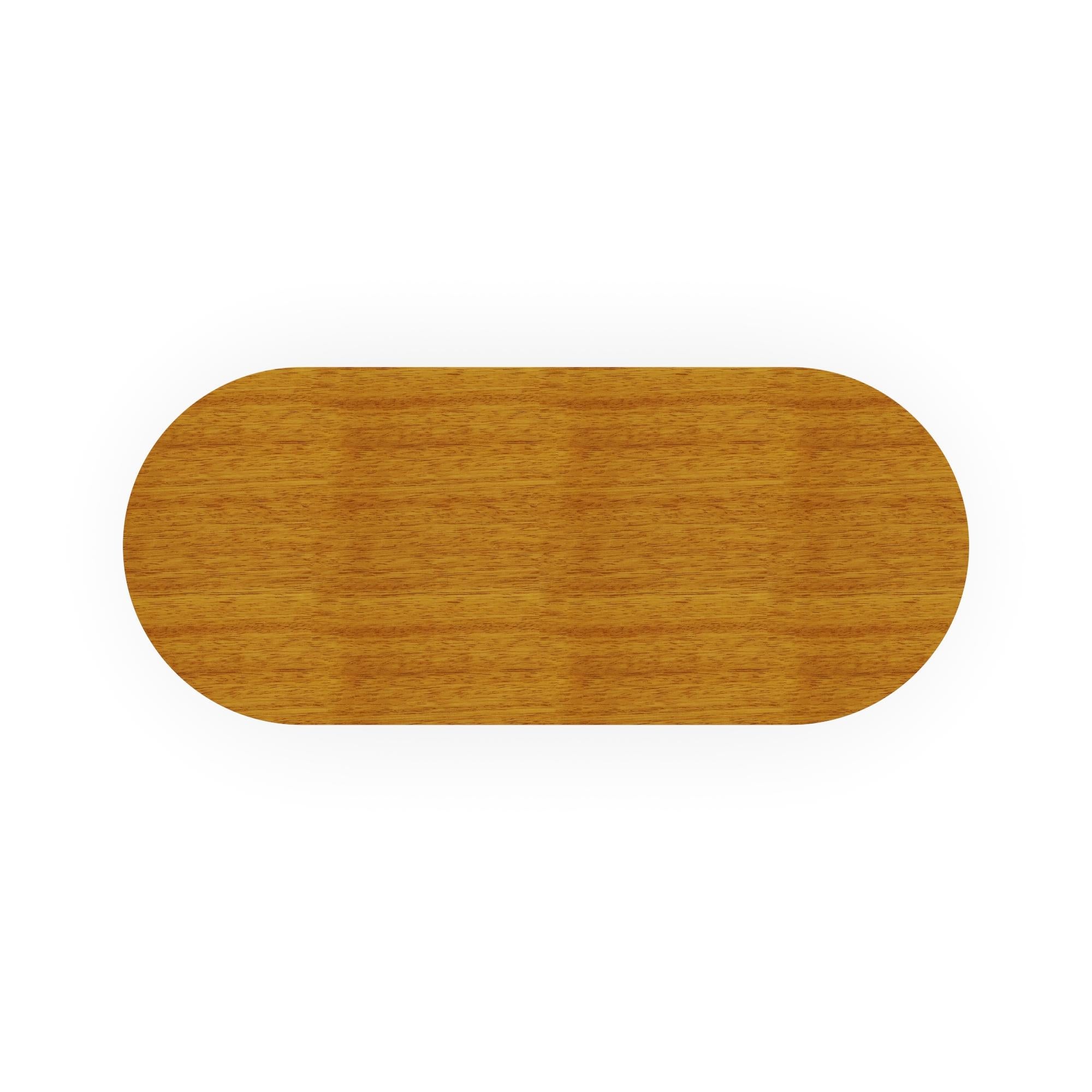 Legno Tavolo da pranzo ovale per esterni Rome in Wood Iroko con base scultorea ad arco in vendita