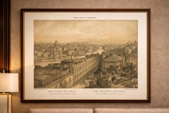 Panorama di Roma dal Monte Gianicolo, Stampa antica della città 1869