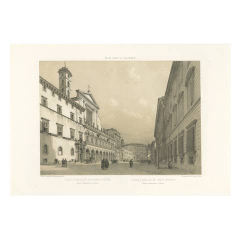 Rome Piazza Santi Apostoli – Grand Architectural View, Benoist 1869