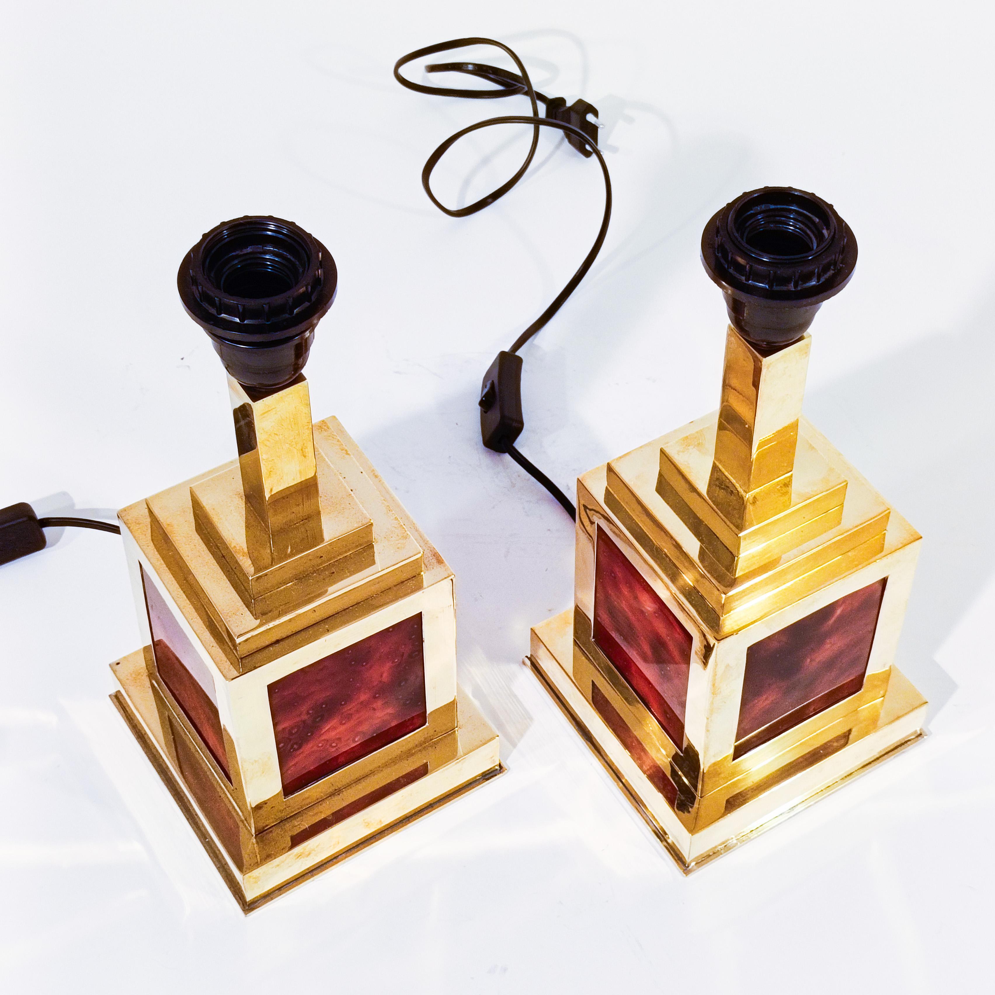Romeo Rega. Hollywood Regency and Post-Modern table lamps, Italy, 1970s For Sale 3