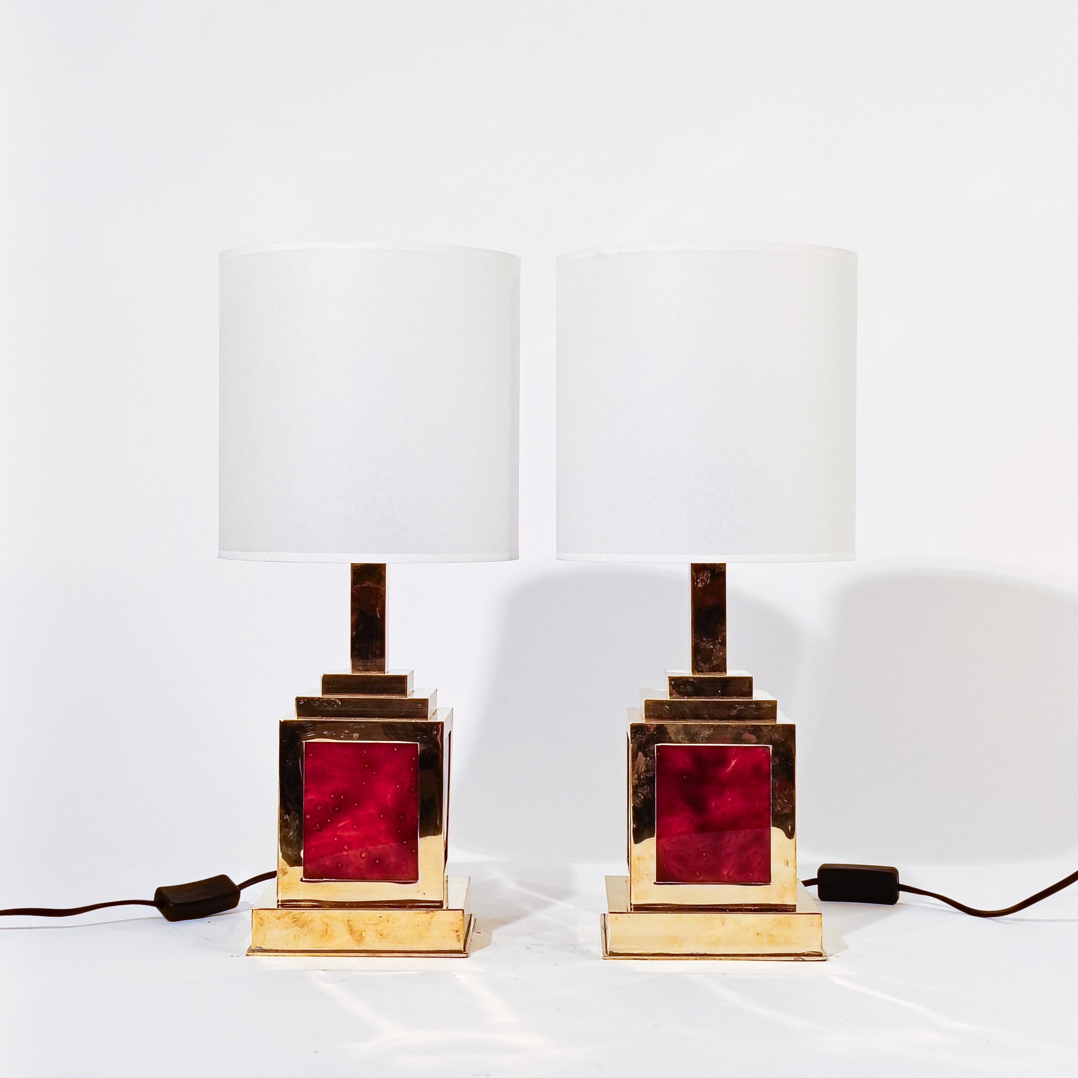 Italian Romeo Rega. Hollywood Regency and Post-Modern table lamps, Italy, 1970s For Sale