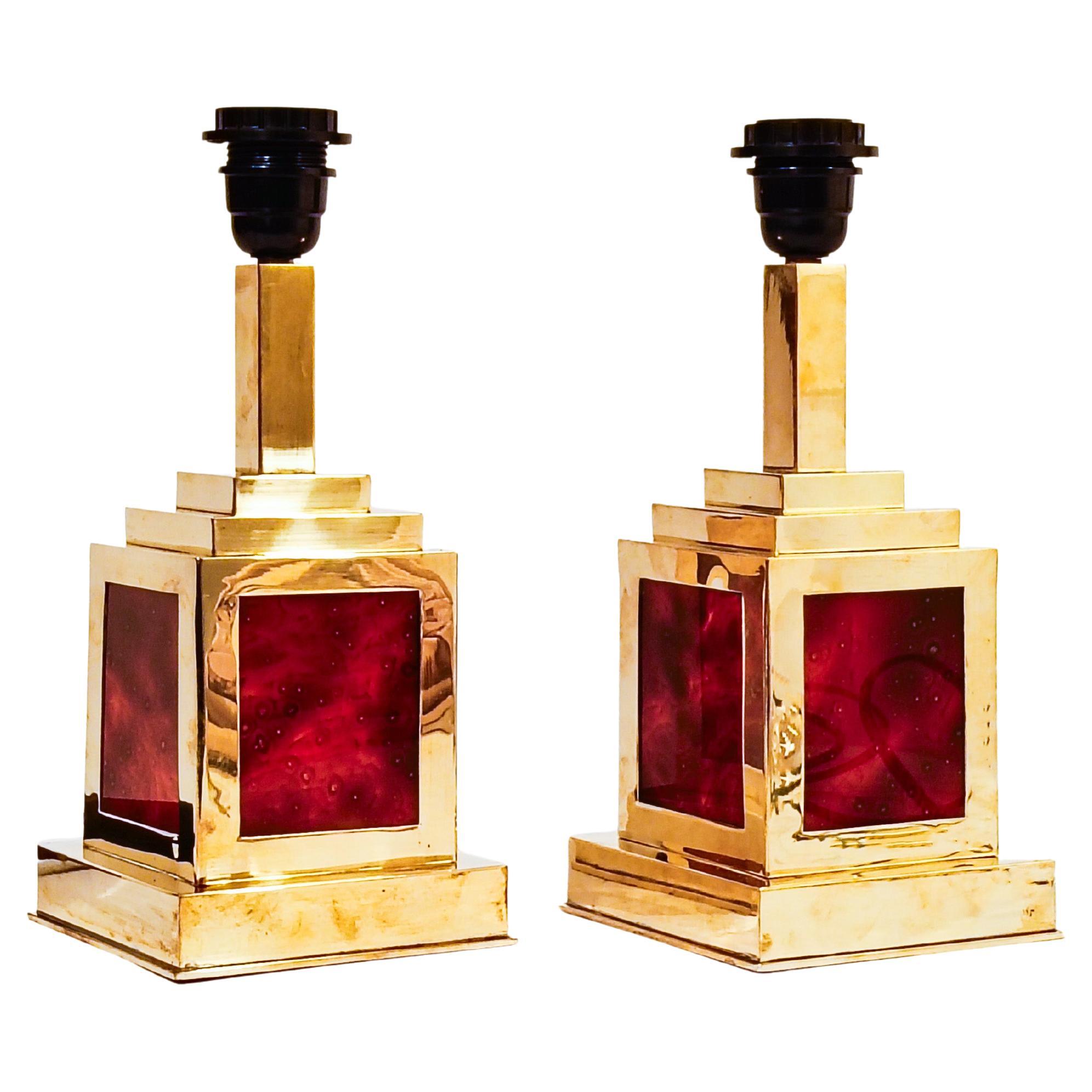 Romeo Rega. Hollywood Regency and Post-Modern table lamps, Italy, 1970s For Sale