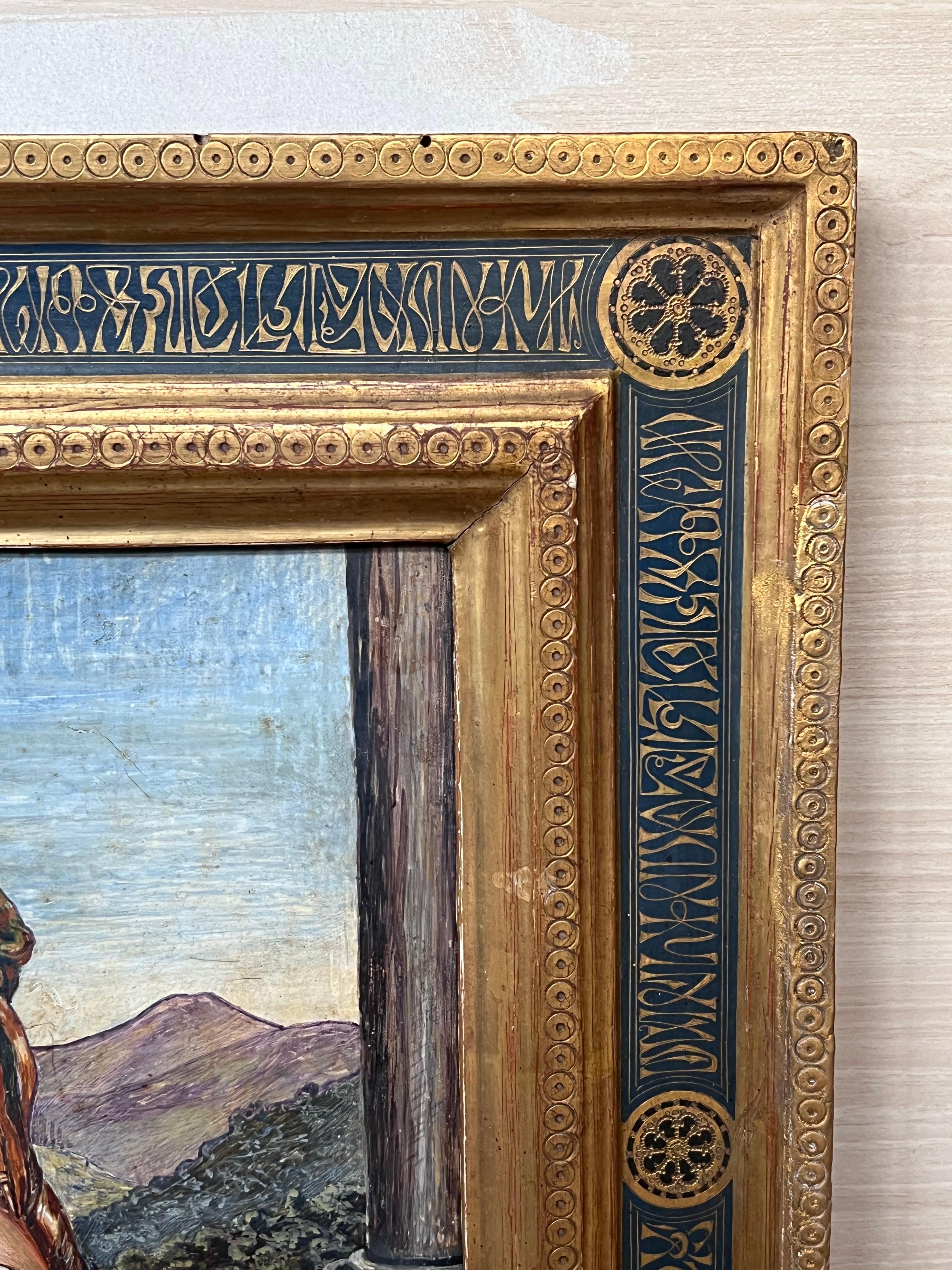 Portrait d'une dame de la Renaissance Classic Medici Style Garden Italian Ornate Frame - École italienne Painting par Rome School