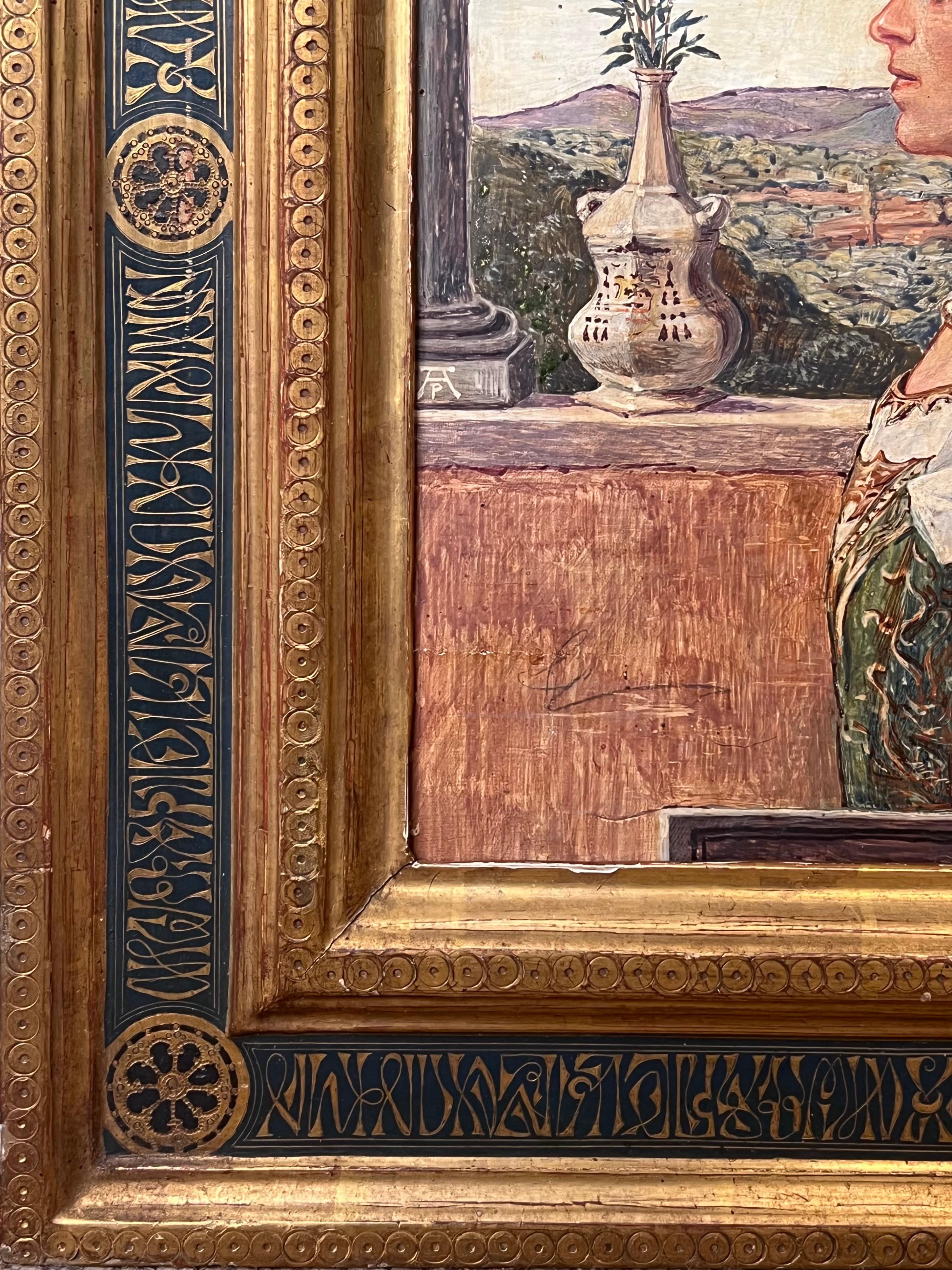 Portrait d'une dame de la Renaissance Classic Medici Style Garden Italian Ornate Frame en vente 2