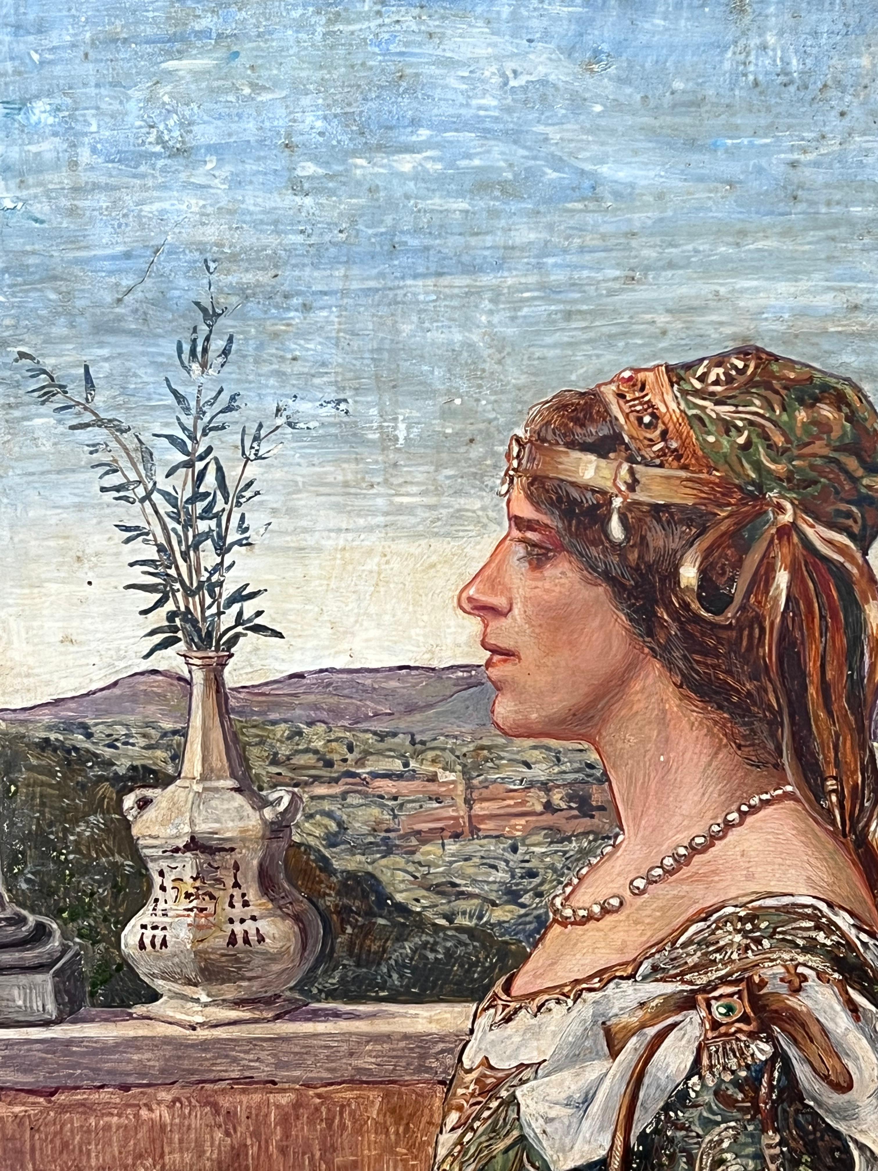 Portrait d'une dame de la Renaissance Classic Medici Style Garden Italian Ornate Frame en vente 3