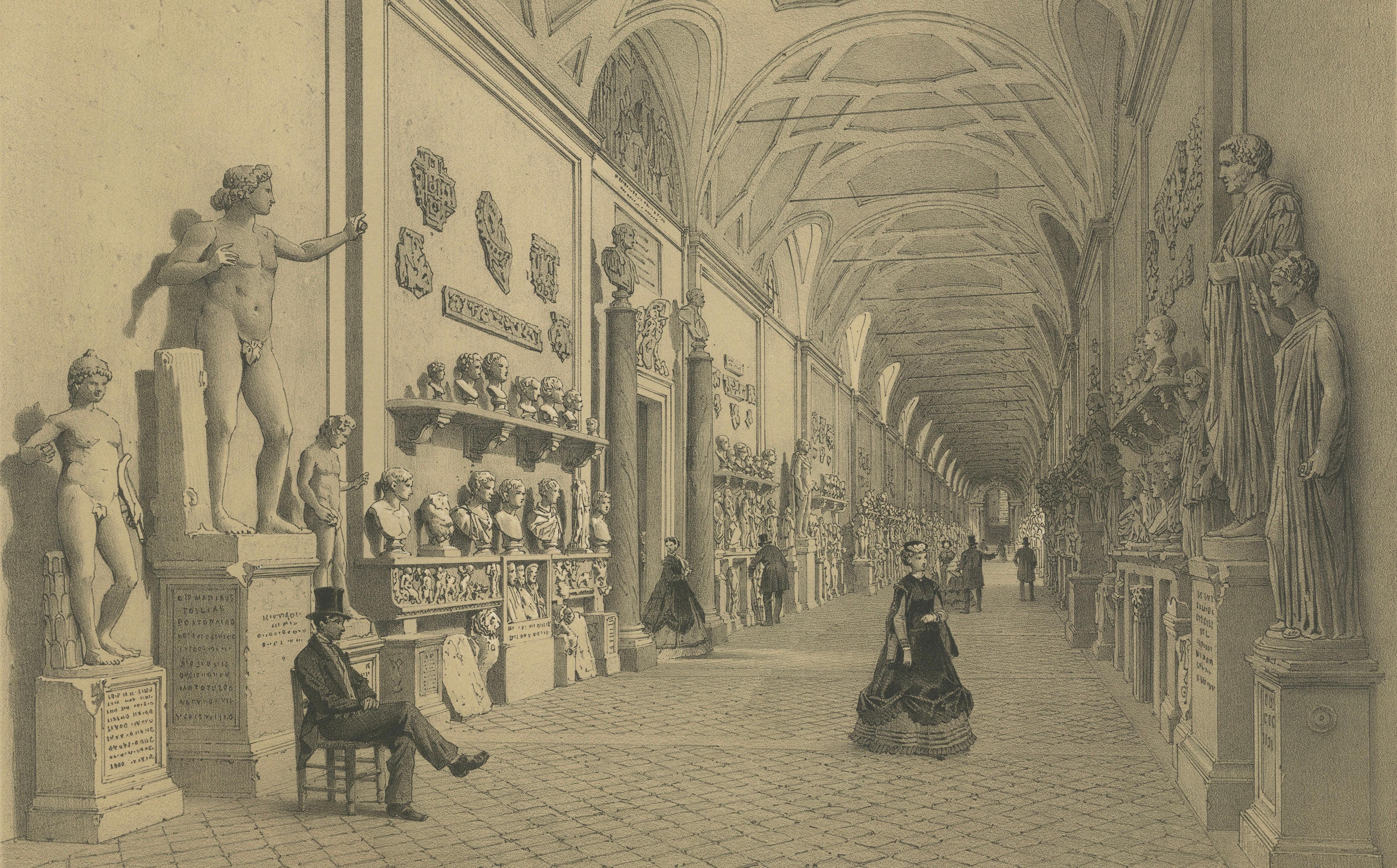 Rome Vatican Gallery – Classical Sculpture Interior, Benoist 1869