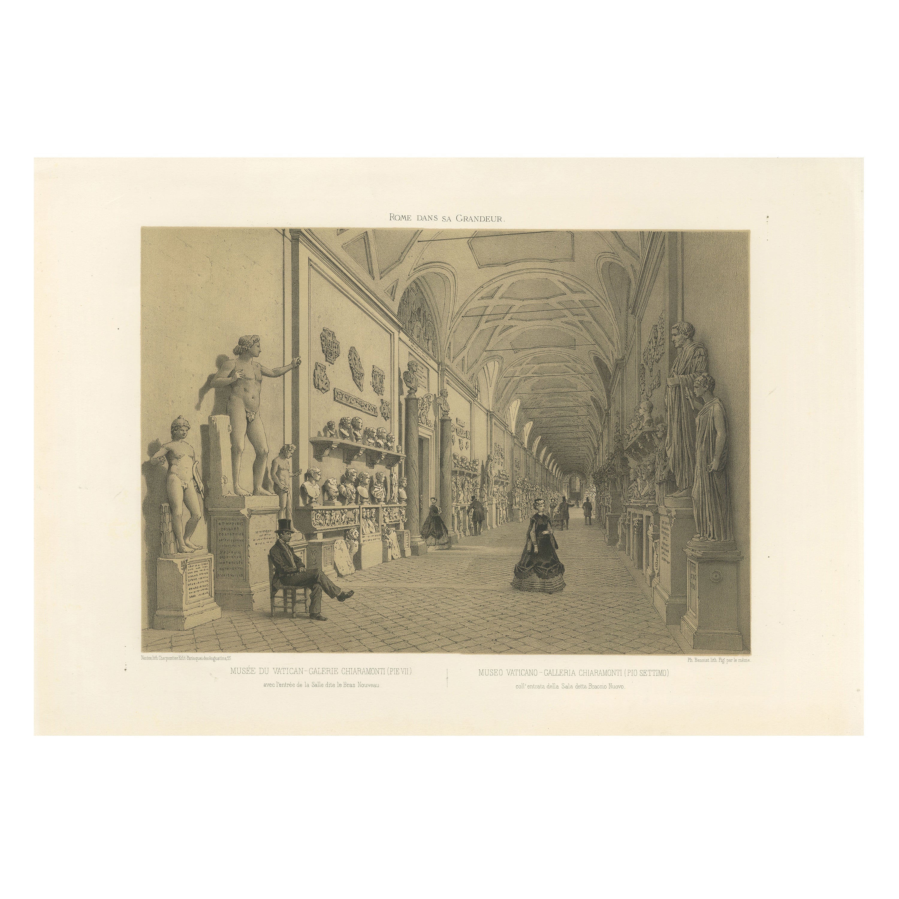 Rome Vatican Gallery – Classical Sculpture Interior, Benoist 1869