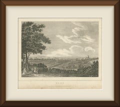 Rome with the Dome of Saint Peter's, Grand Tour, Antique Engraving, circa 1816