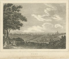 Rome with the Dome of Saint Peter's, Grand Tour, Antique Engraving, circa 1816