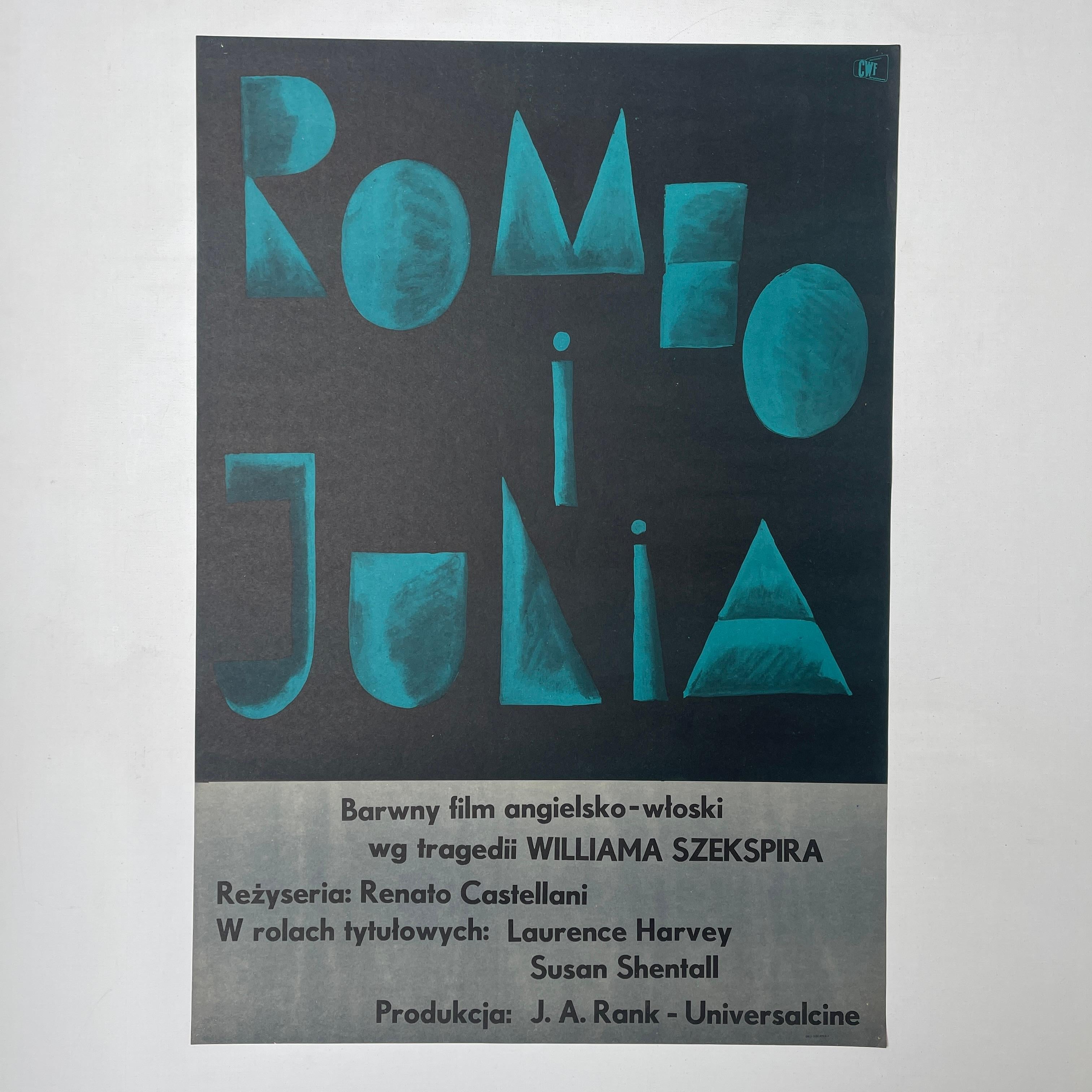 Mid-Century Modern Affiche vintage du film polonais Romeo et Juliette par Julian Palka, 1961 en vente