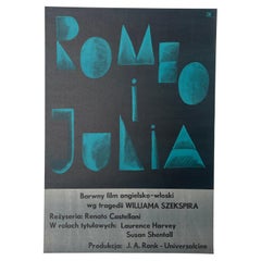 Affiche vintage du film polonais Romeo et Juliette par Julian Palka, 1961