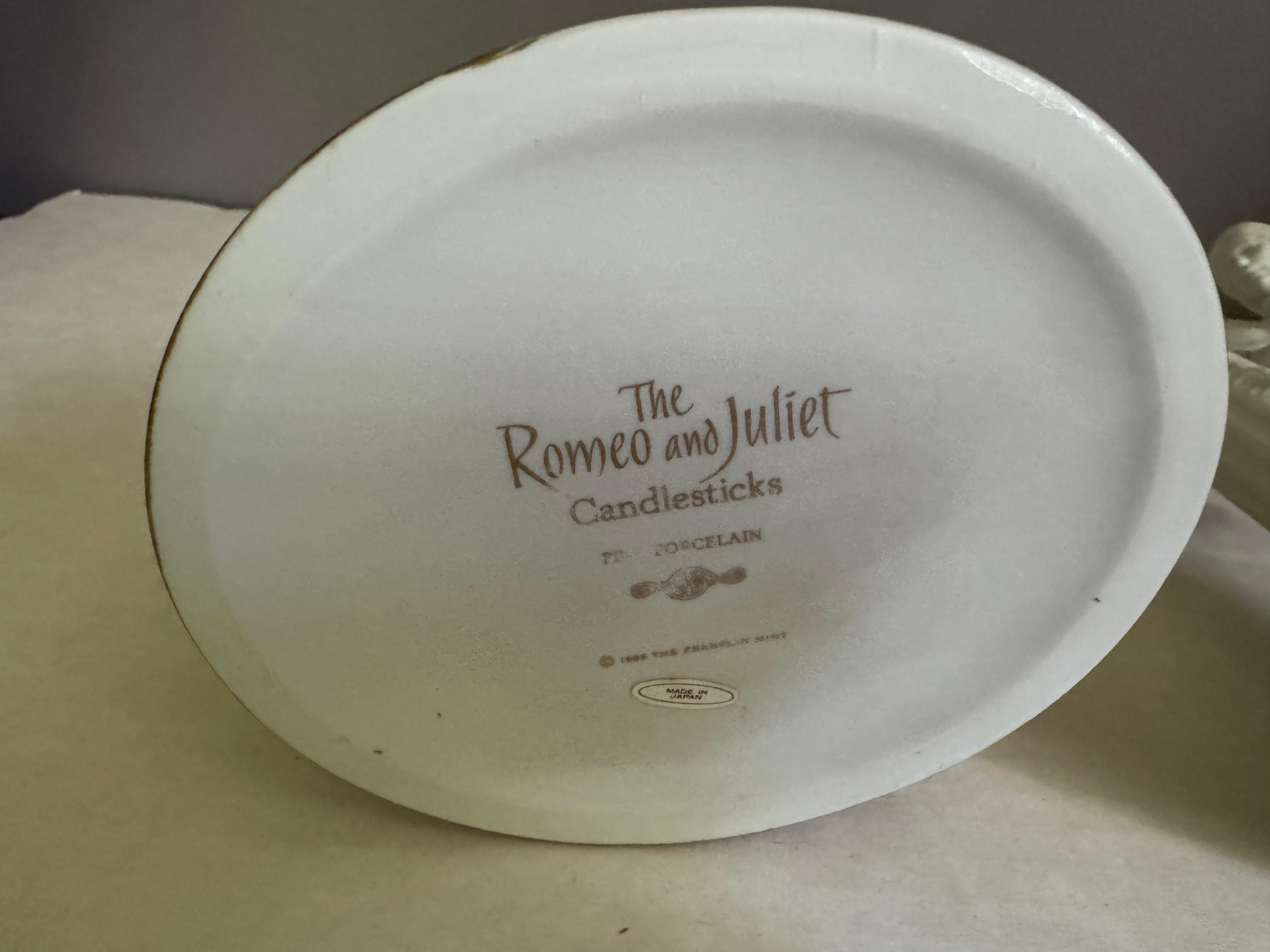Statuette portacandele Romeo e Giulietta Franklin MInt 1986 in vendita 7