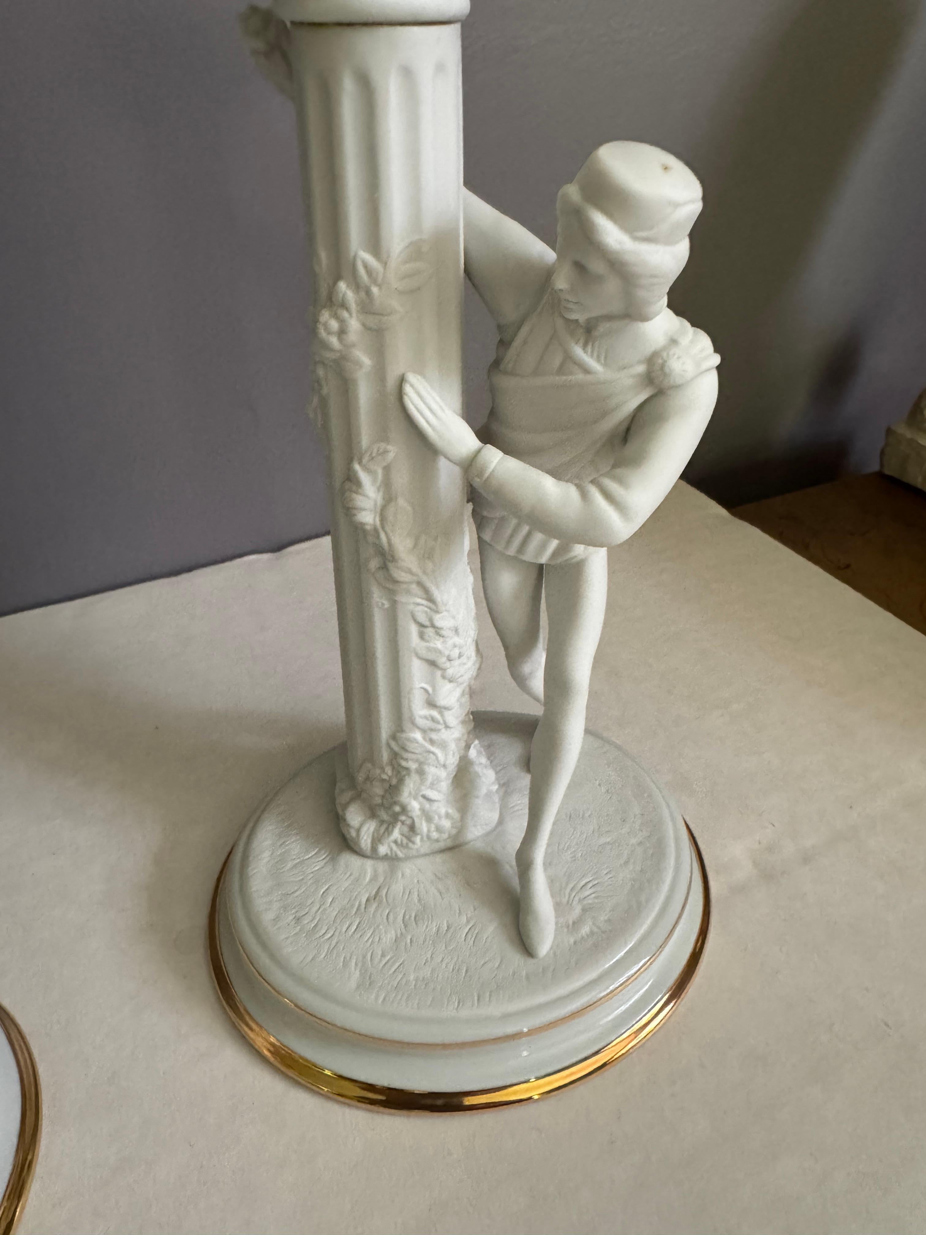 XX secolo Statuette portacandele Romeo e Giulietta Franklin MInt 1986 in vendita