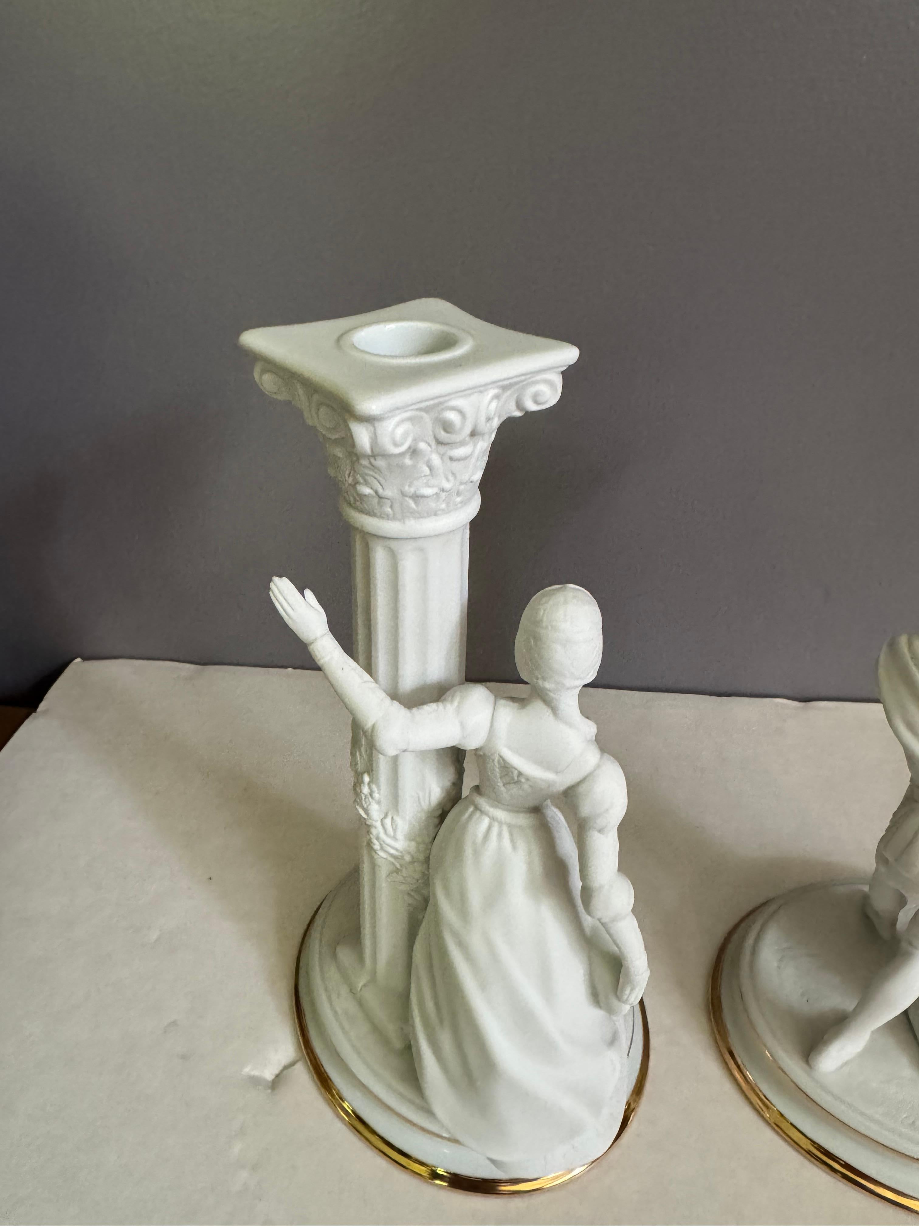 Statuette portacandele Romeo e Giulietta Franklin MInt 1986 in vendita 2