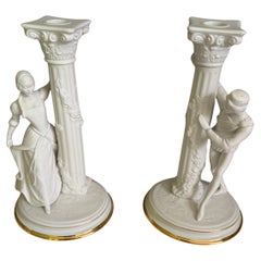 Romeo and Juliet candle holder statuettes Franklin Mint 1986