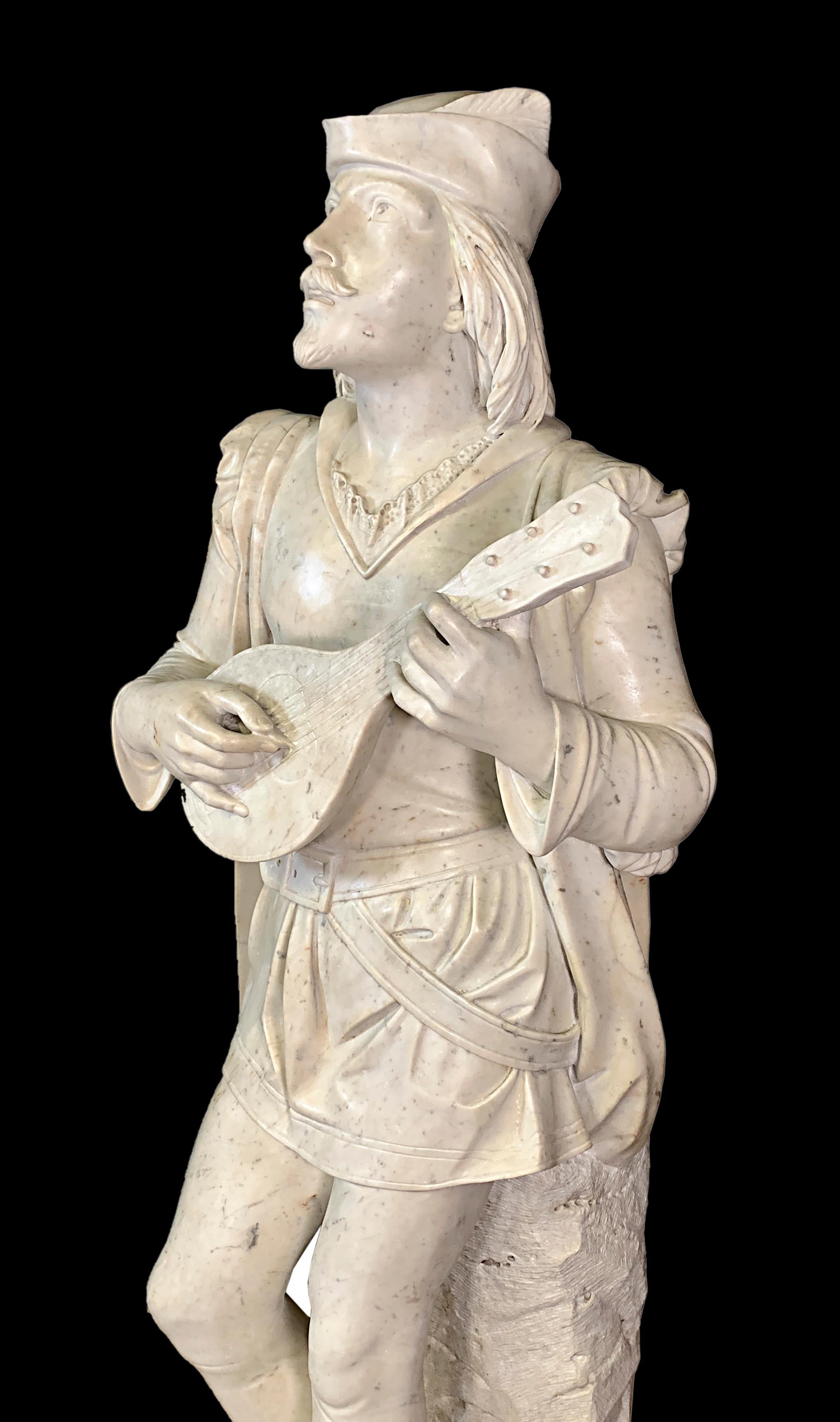 Romeo et Juliette, deux anciennes sculptures italiennes en marbre sculpté en vente 5