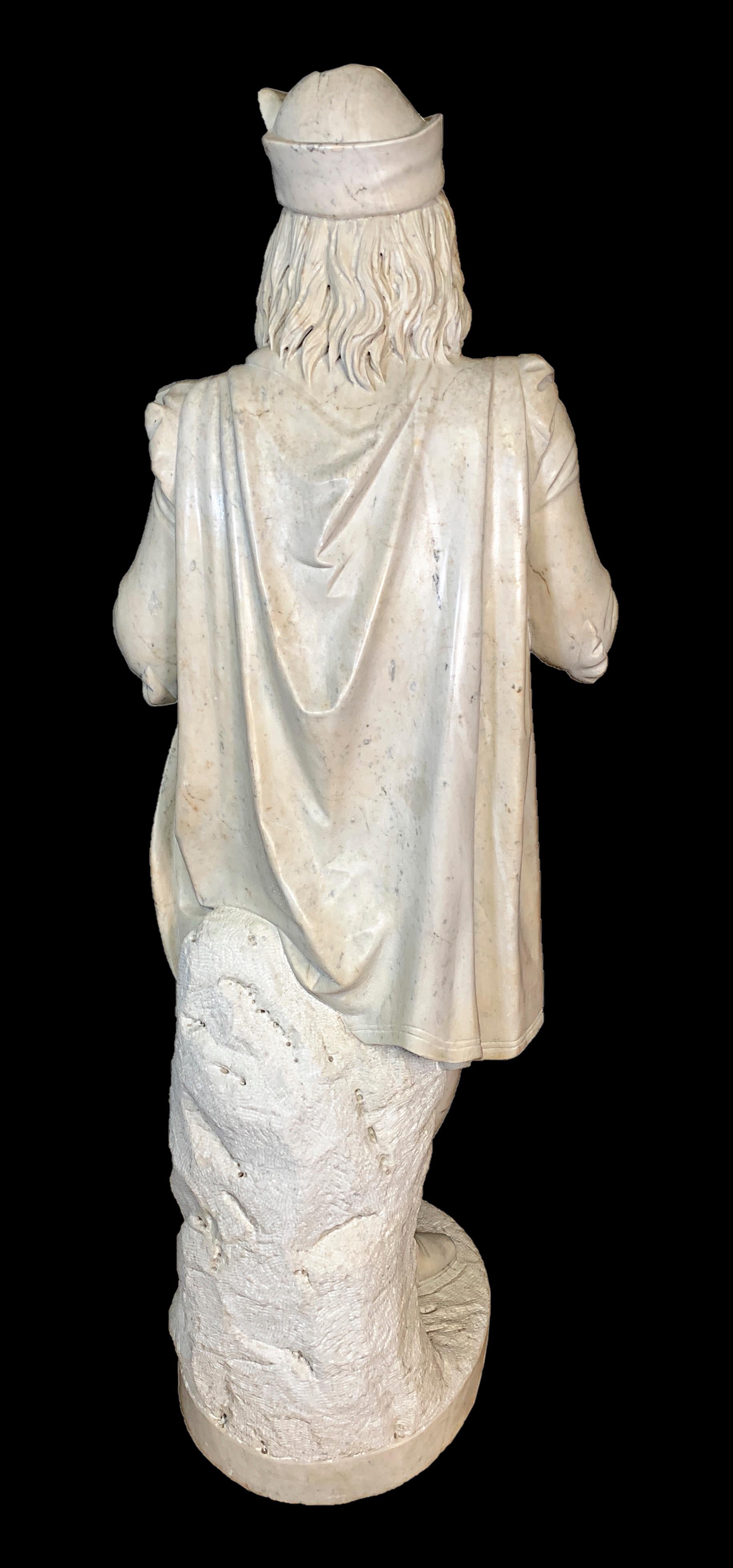 Romeo et Juliette, deux anciennes sculptures italiennes en marbre sculpté en vente 11