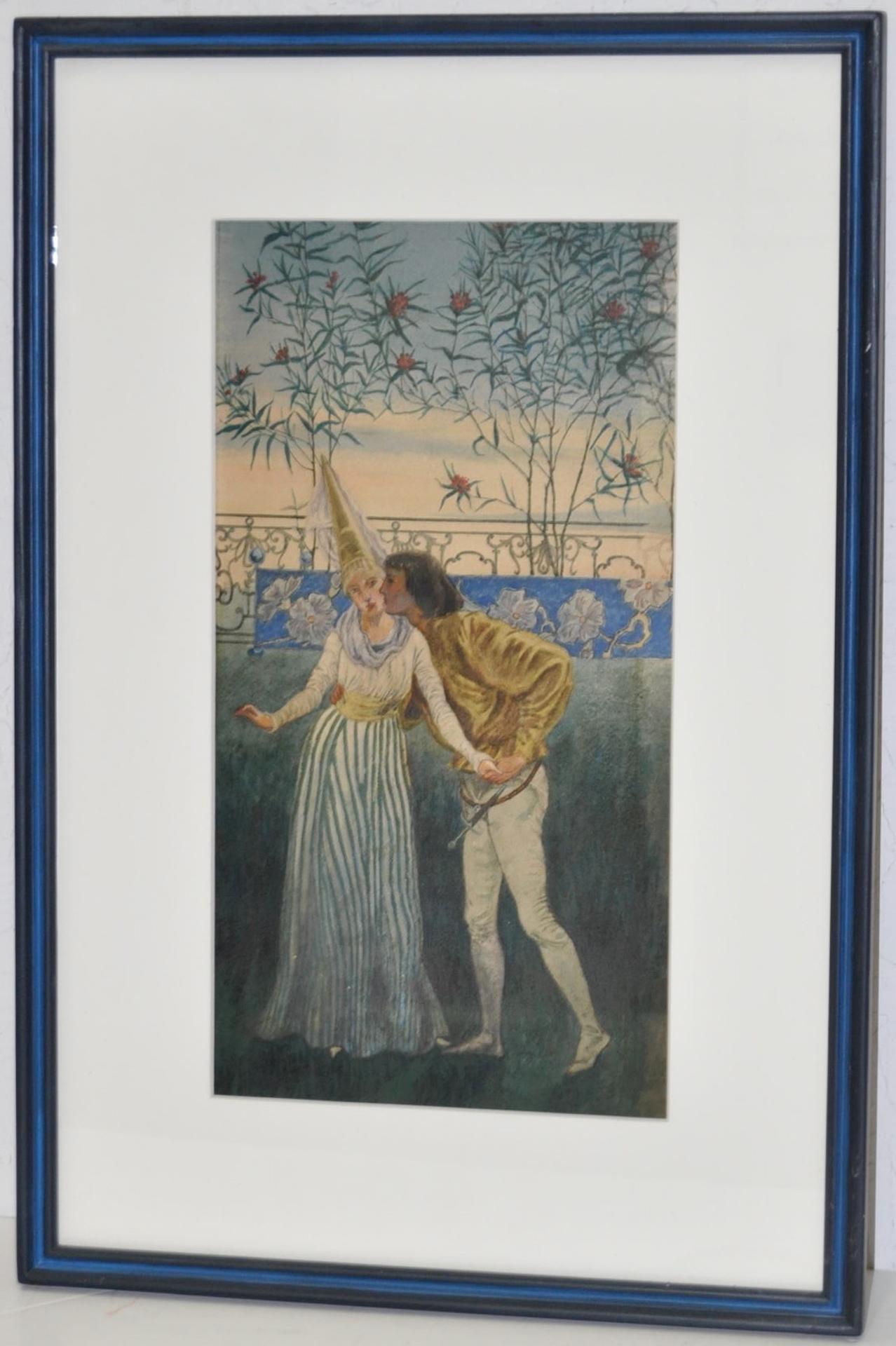 Britannique Aquarelle de Roméo et Juliette par Liam Watson:: vers 1910 en vente
