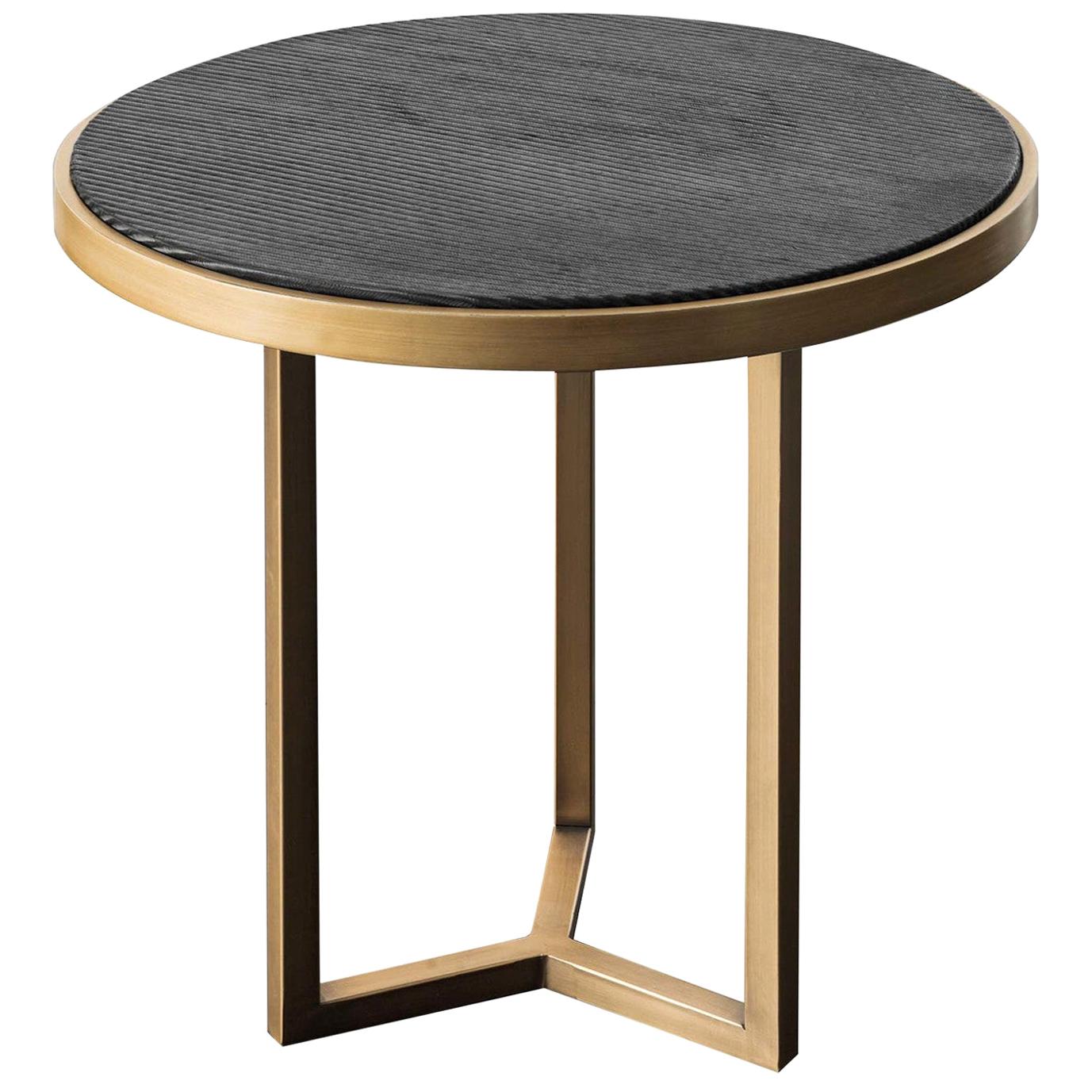 Romeo Black and Gold Side Table by Chiara Provasi For Sale