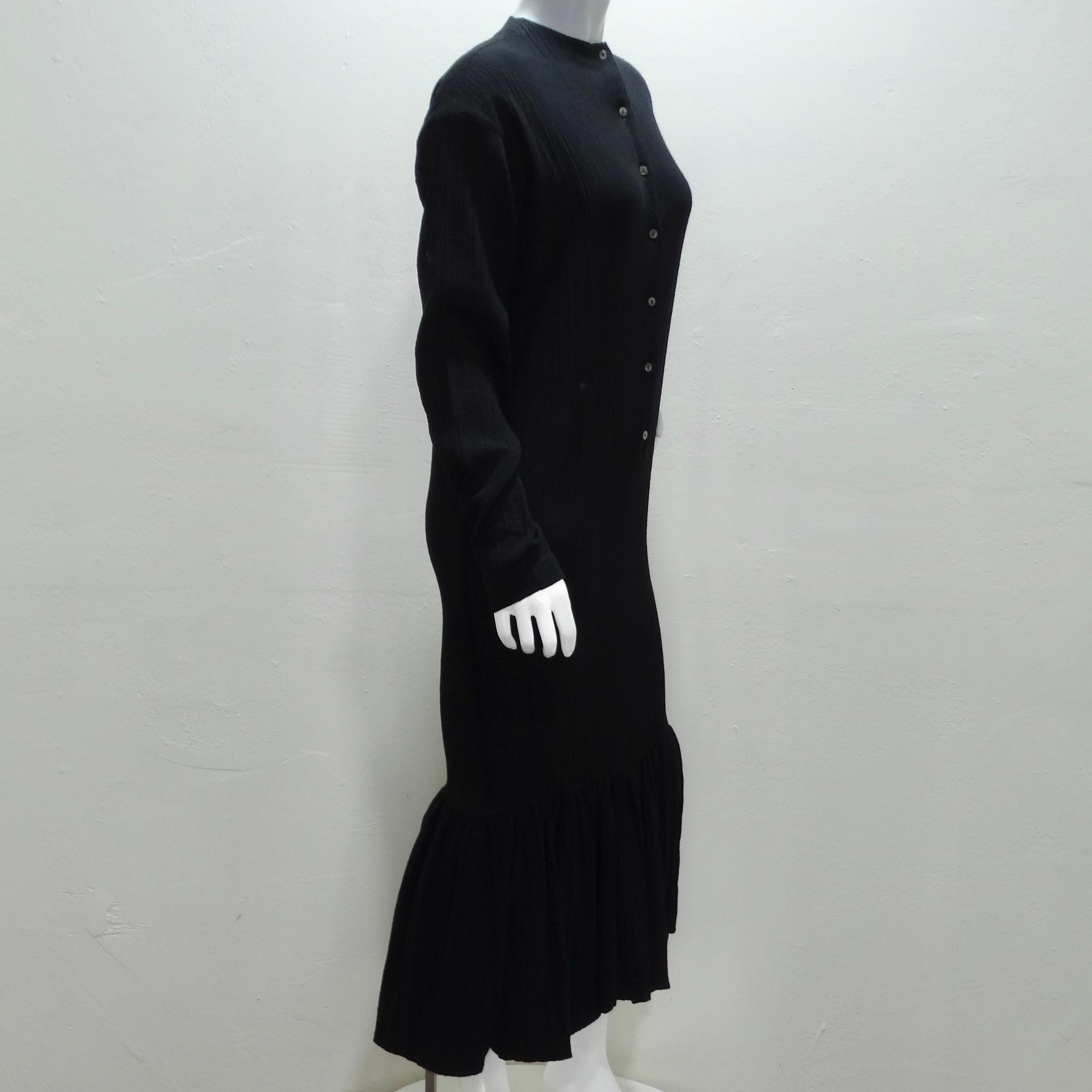 Romeo Gigli 1980 Black Drop Waist Maxi Dress en vente 1
